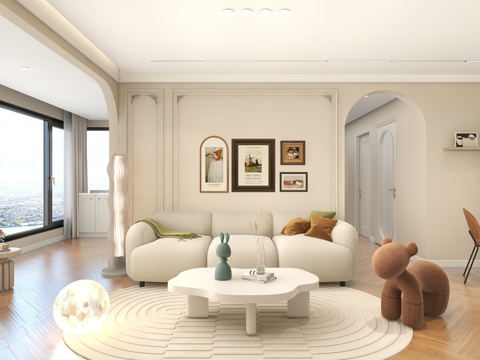 吴爽-法式奶油风装修效果图