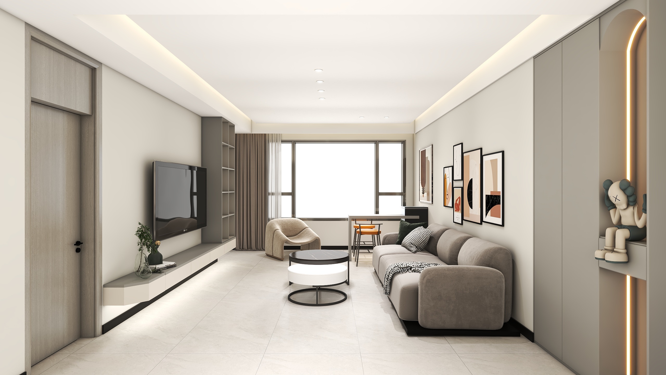 郭涛-现代风106㎡装修效果图