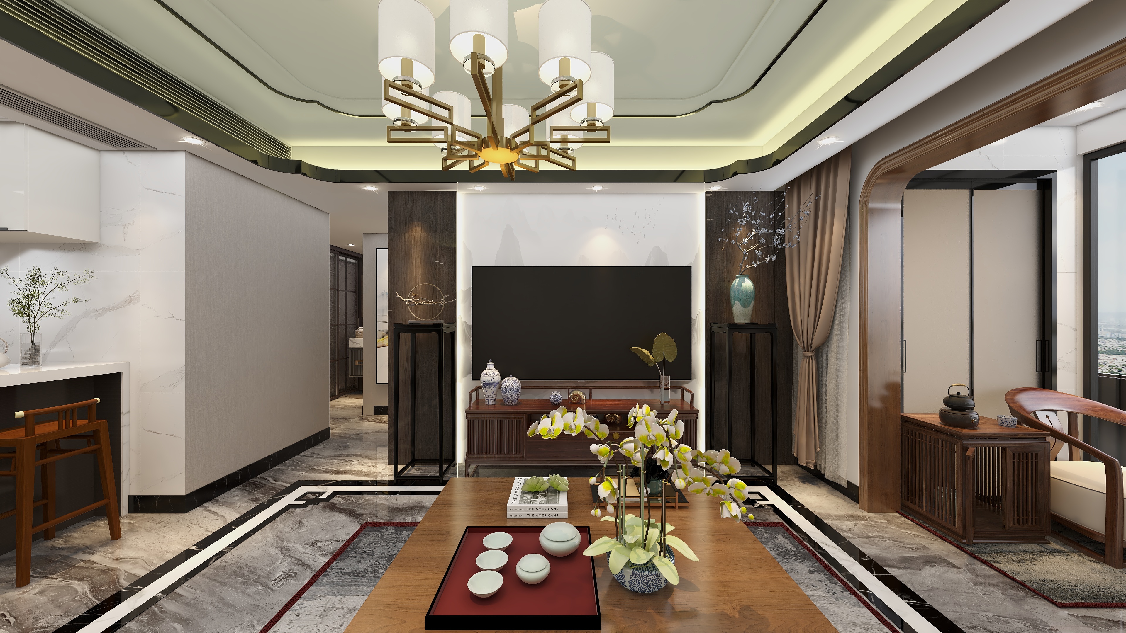 效果图定制13524942650-【新中式】汤臣豪园三期装修效果图