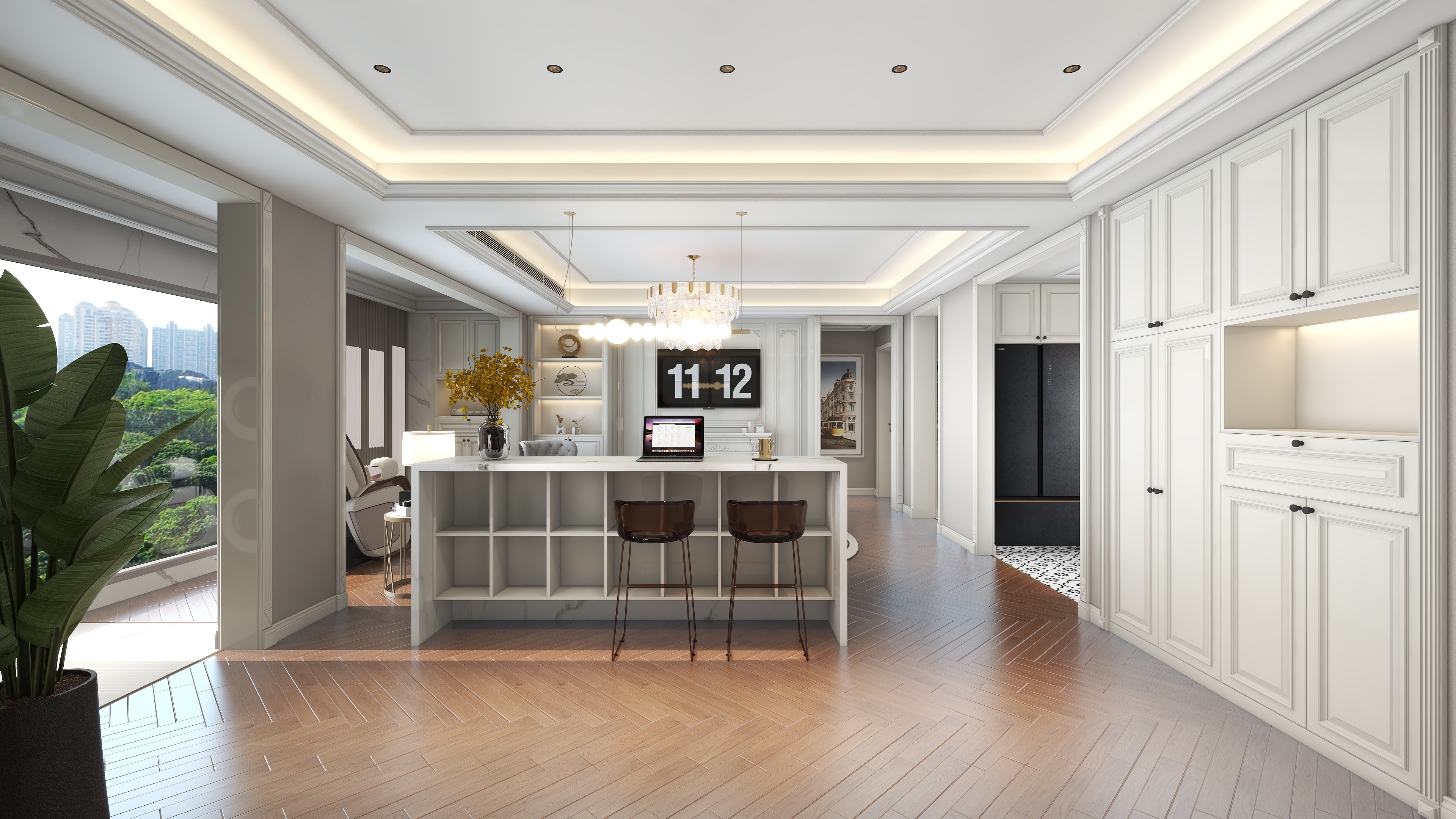 萧虎-129㎡3室装修效果图