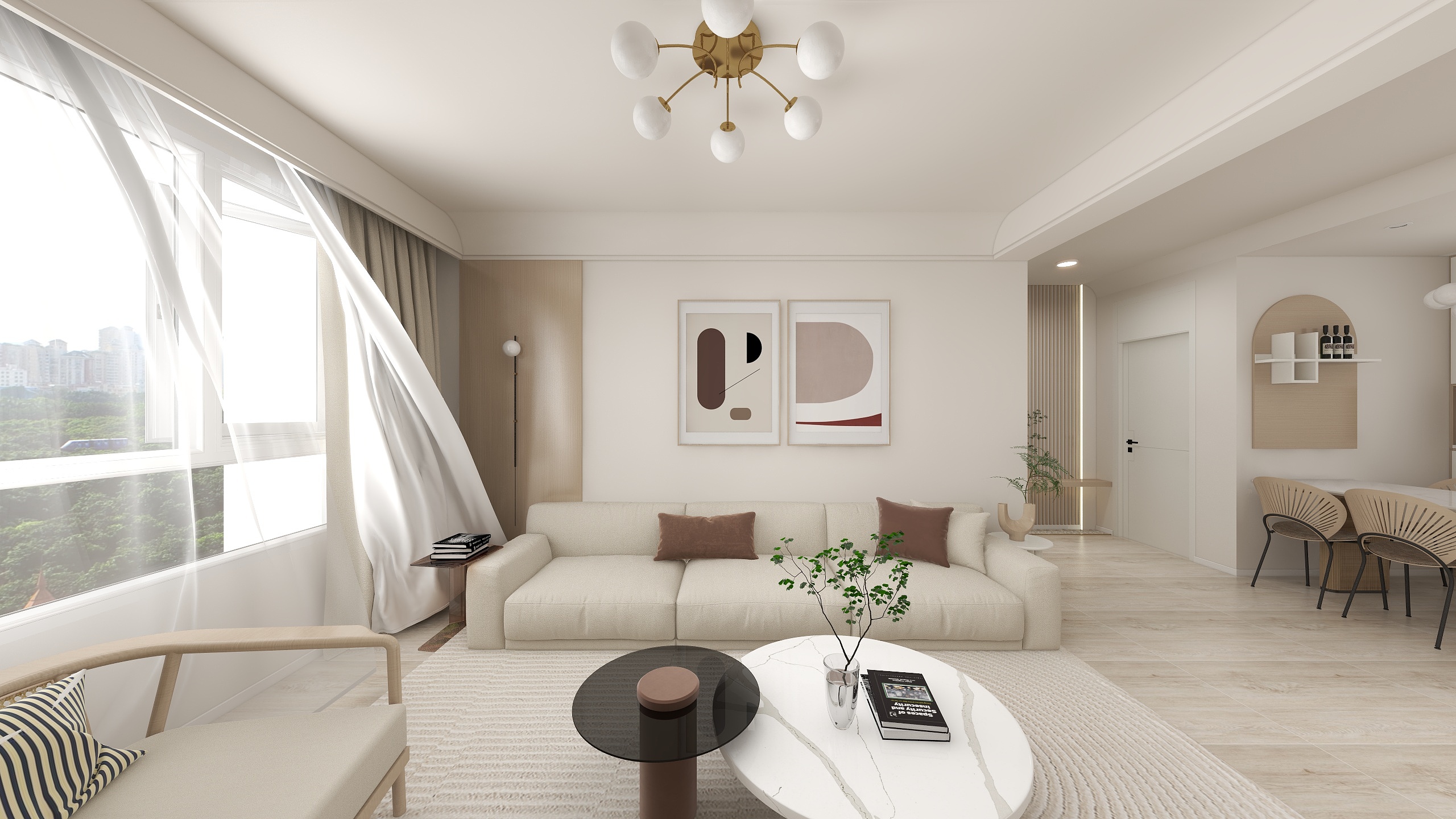 阳光cici-现代简约108㎡3室装修效果图