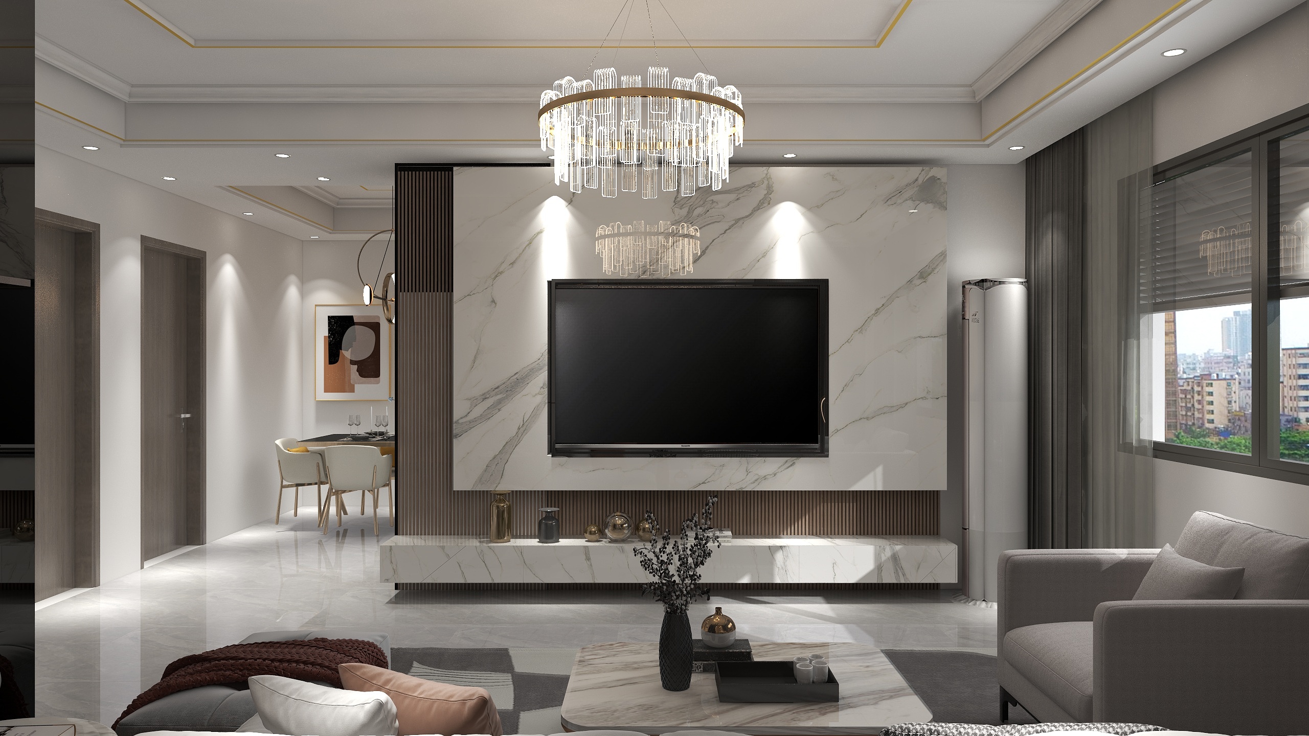 L3394-现代简约86㎡1室-装修设计方案