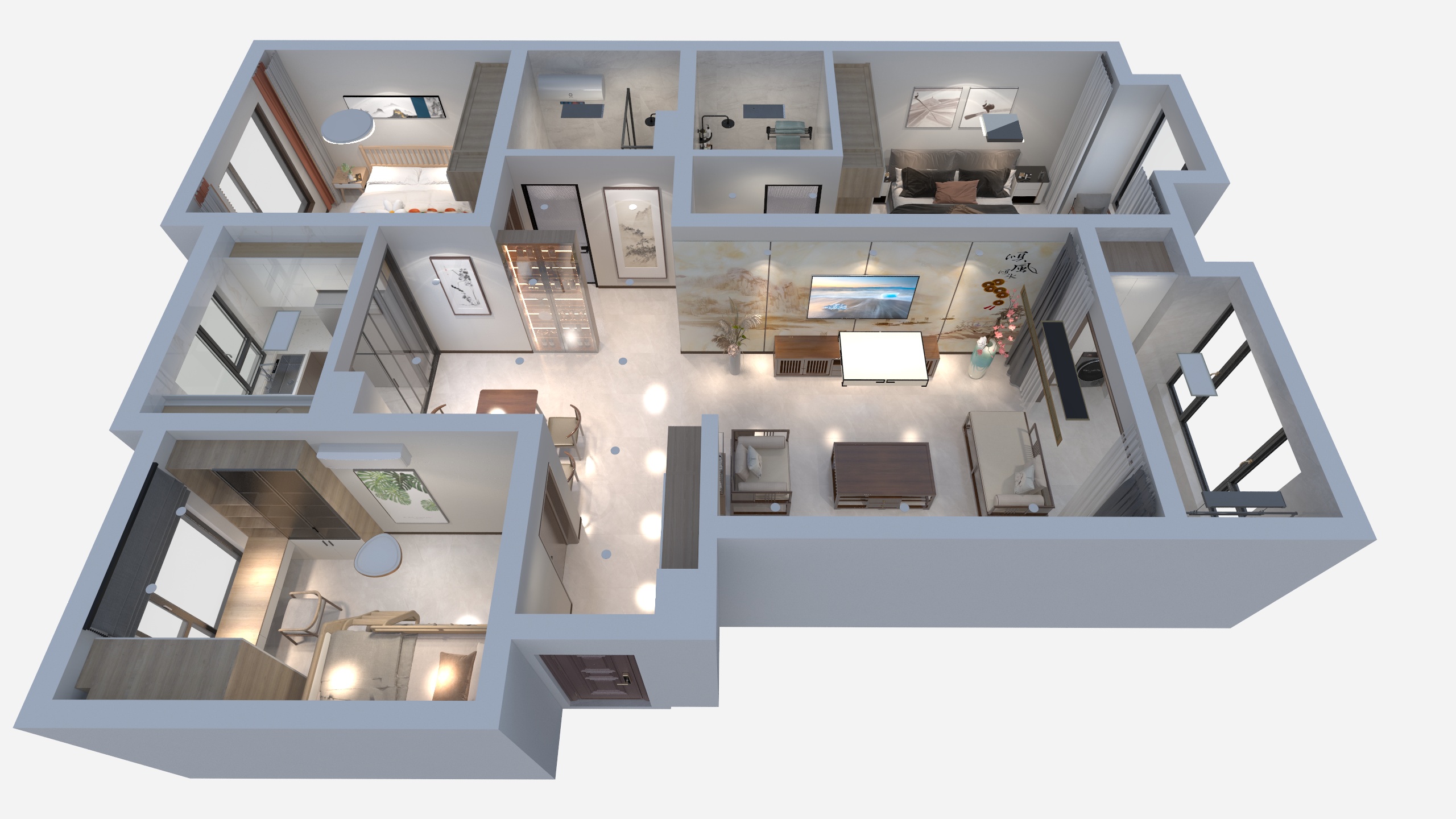 承誉装饰冯少-龙祥瑞府边户三居-装修设计方案