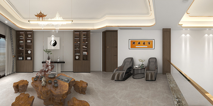 一号公馆设计事务所-毕节七星关陈哥新中式风格雅居设计-装修设计方案