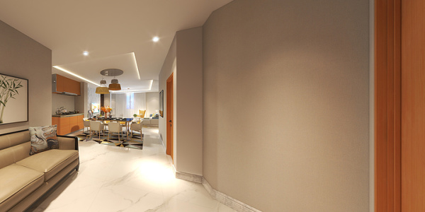 Cove Architects的装修设计方案3 bedroom luxury apartment .