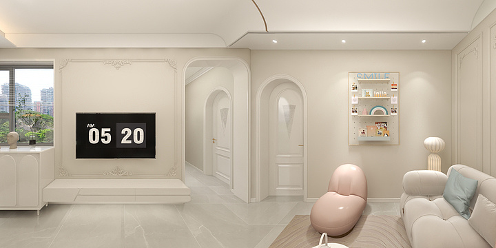 Mr張賸-奶油风效果图-装修设计方案