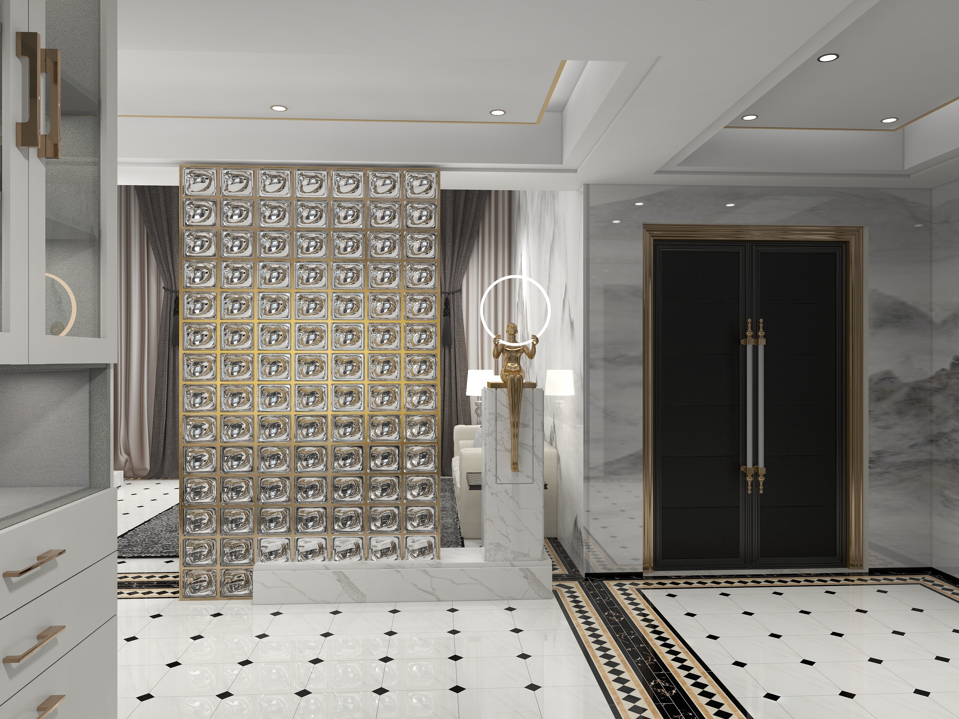 李工李木子-轻奢-以中式演绎轻奢-万山华府177㎡3室装修效果图