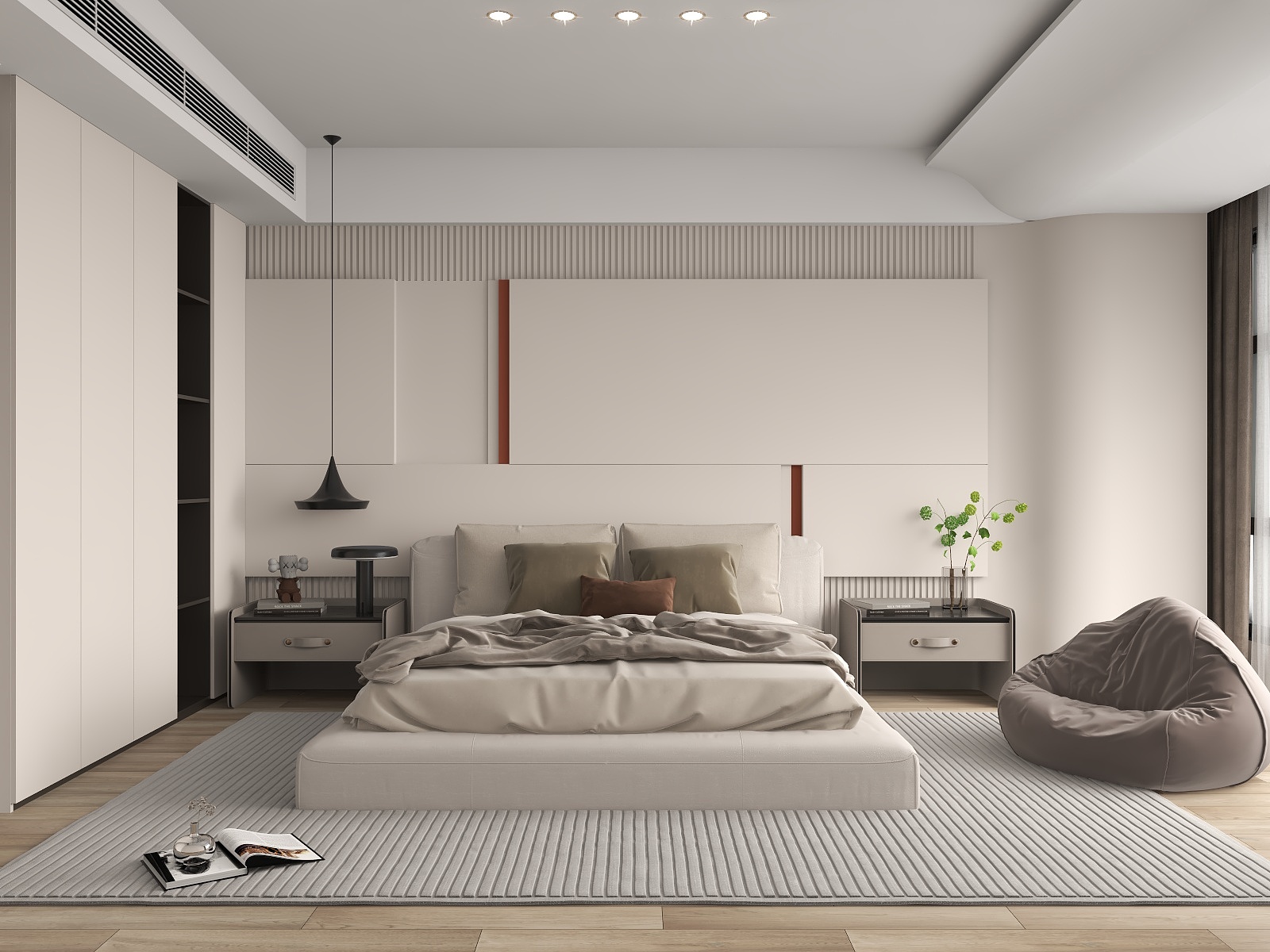 YANGTENG-奶油风卧室-装修设计方案