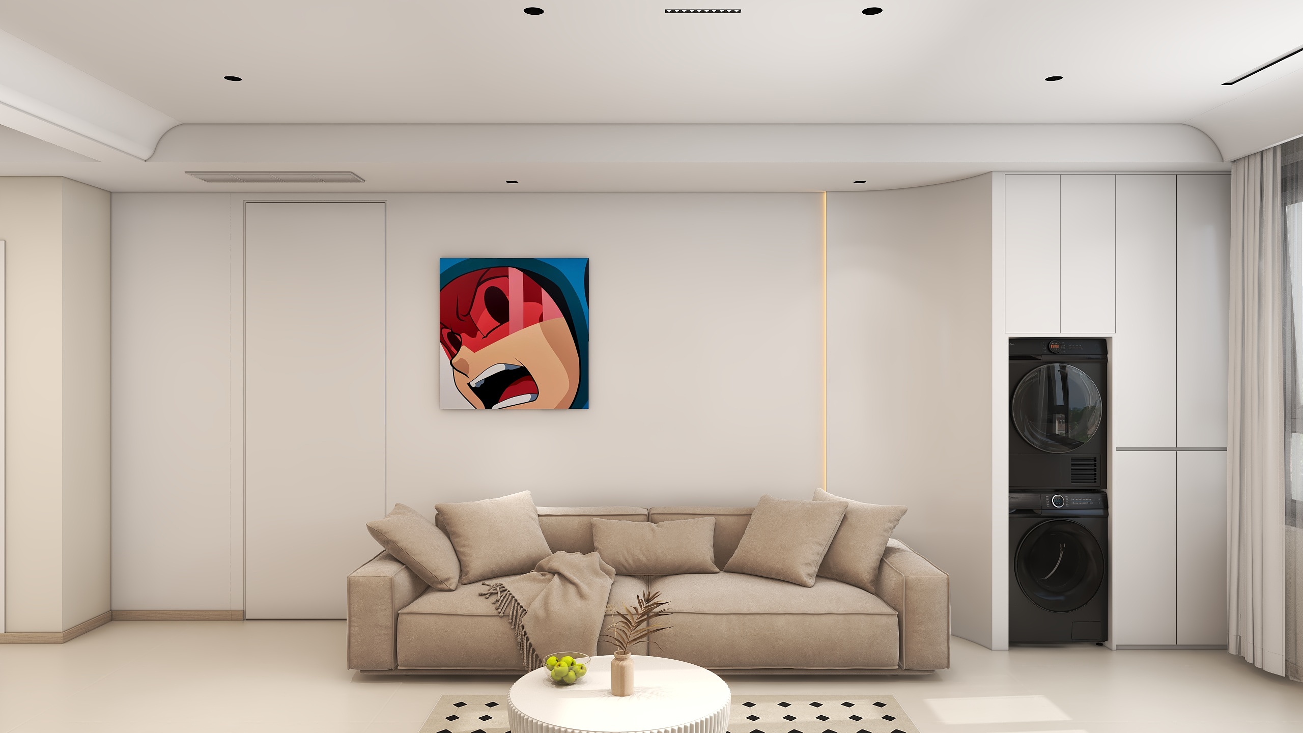 朴凡設計-京九星港四室奶油风装修效果图