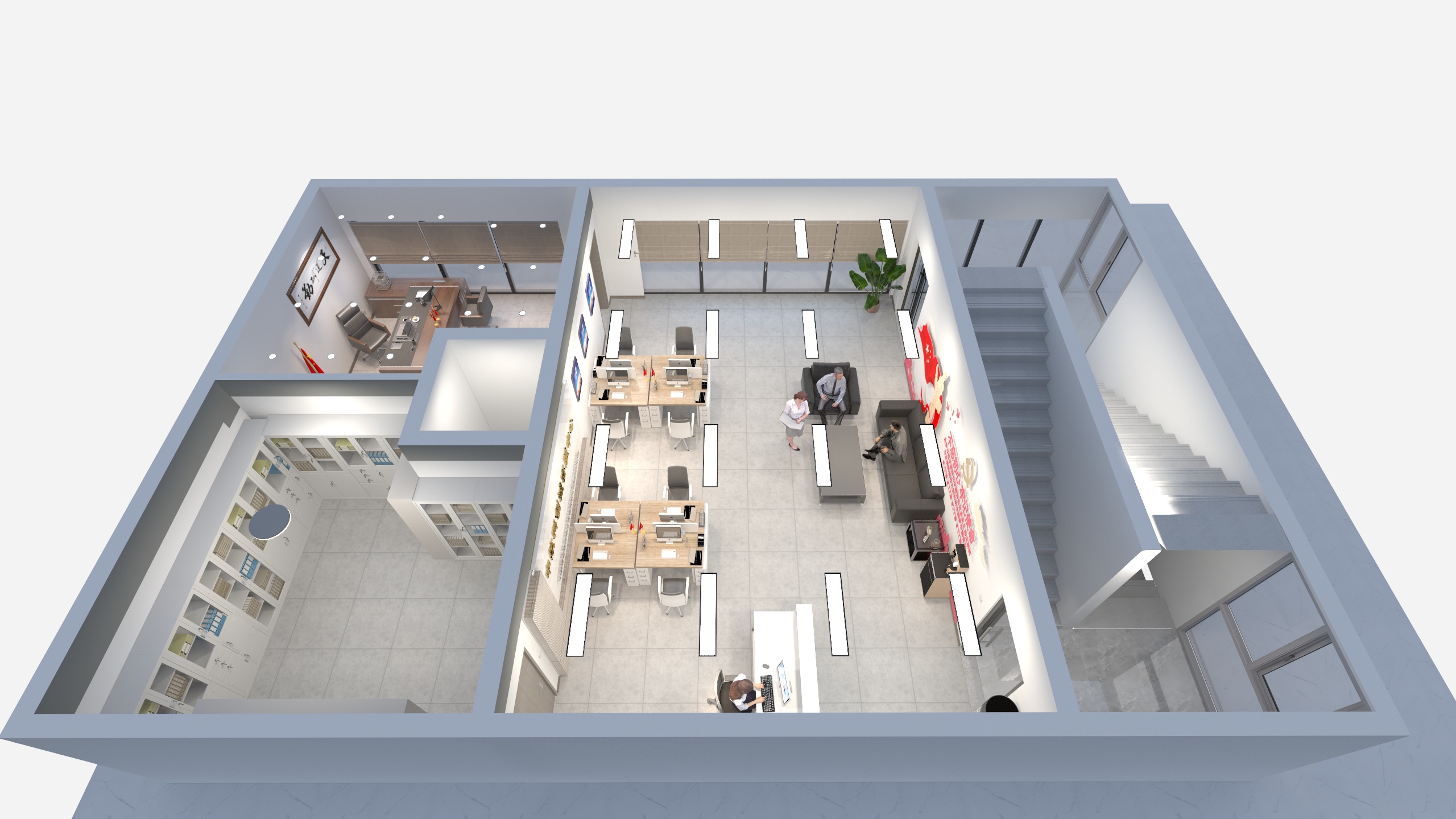 成都智家豪庭装饰-中航科创楼客服中心-装修设计方案