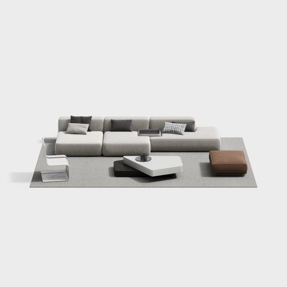 Italian Minimalist Fabric Sectional Sofa