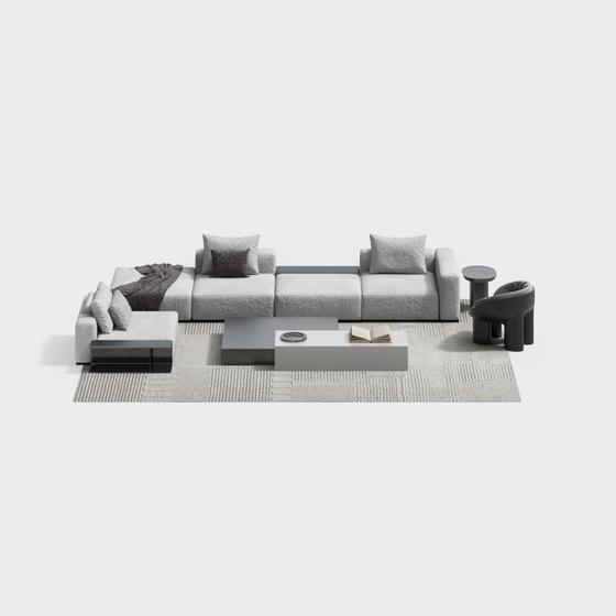 Italian Minimalist Fabric Sectional Sofa