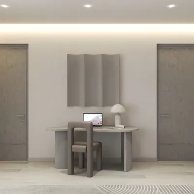Minimalist Gray Study Home Office