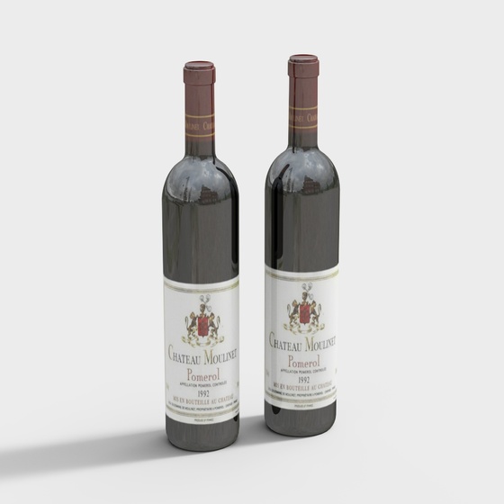 Gray Wine Set 3D Model for Elegant Drinks