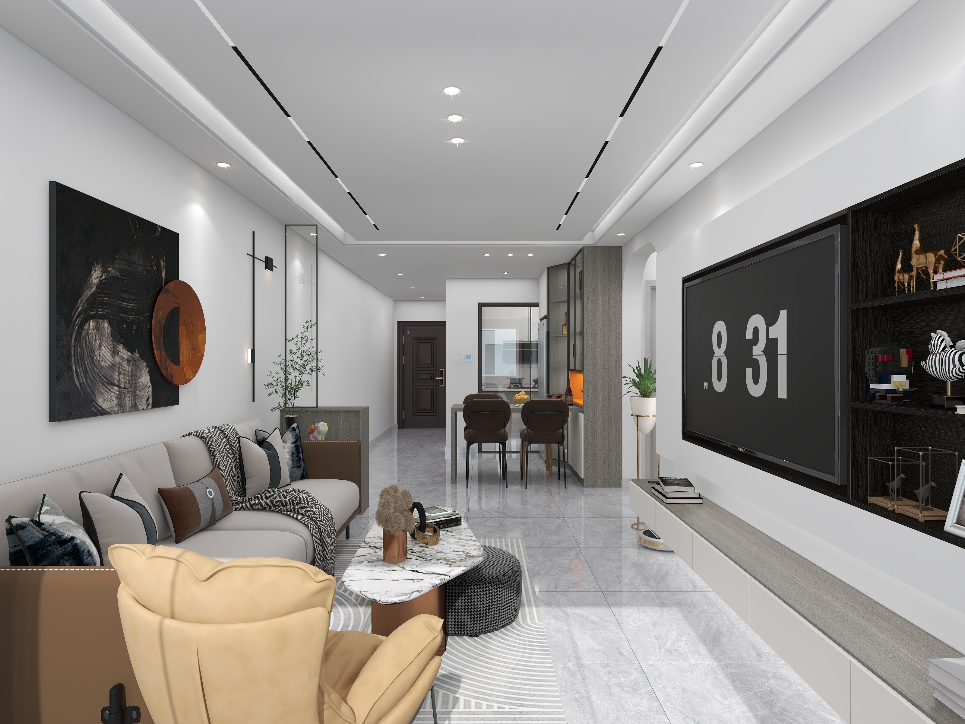 杨昆-85平两居现代简约风-装修设计方案