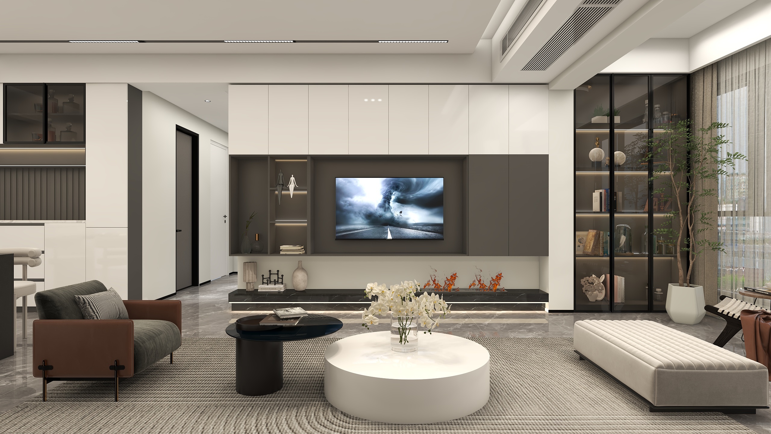 DESIGN满天星-正和中州-黑白110㎡2室-现代-装修设计方案