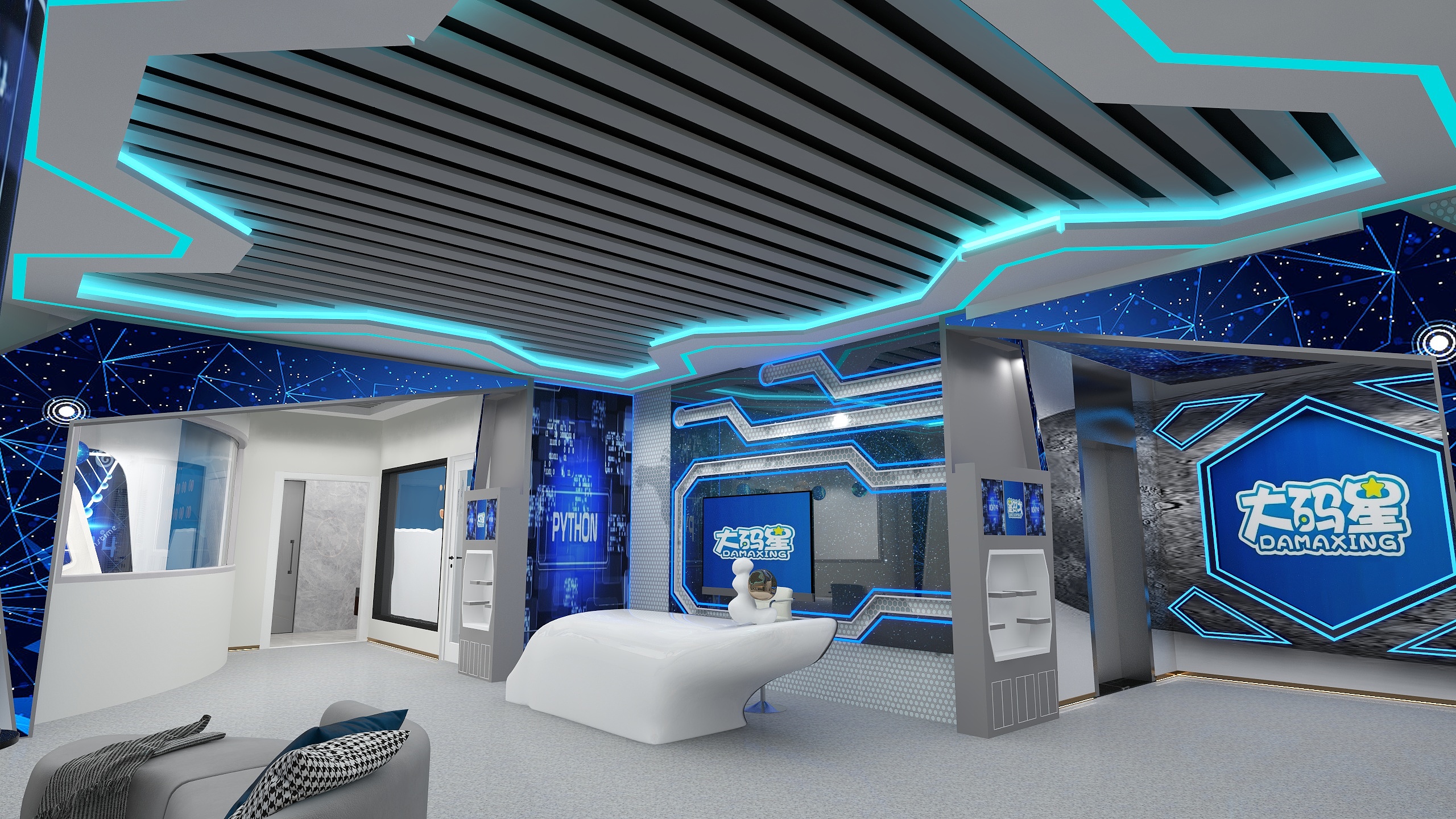 Peter乔-大码星少儿编程-科技风大厅plus版-装修设计方案