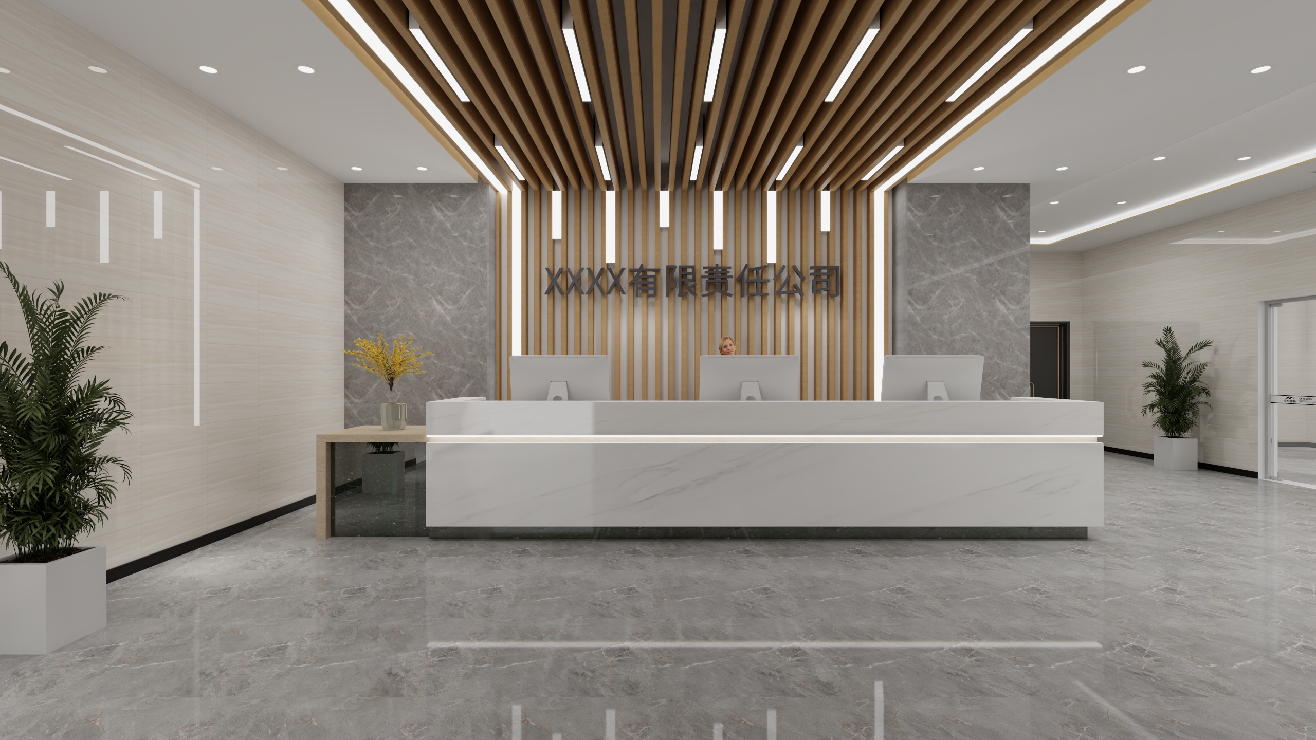 酒泉京禧整装设计-公司大厅-装修设计方案