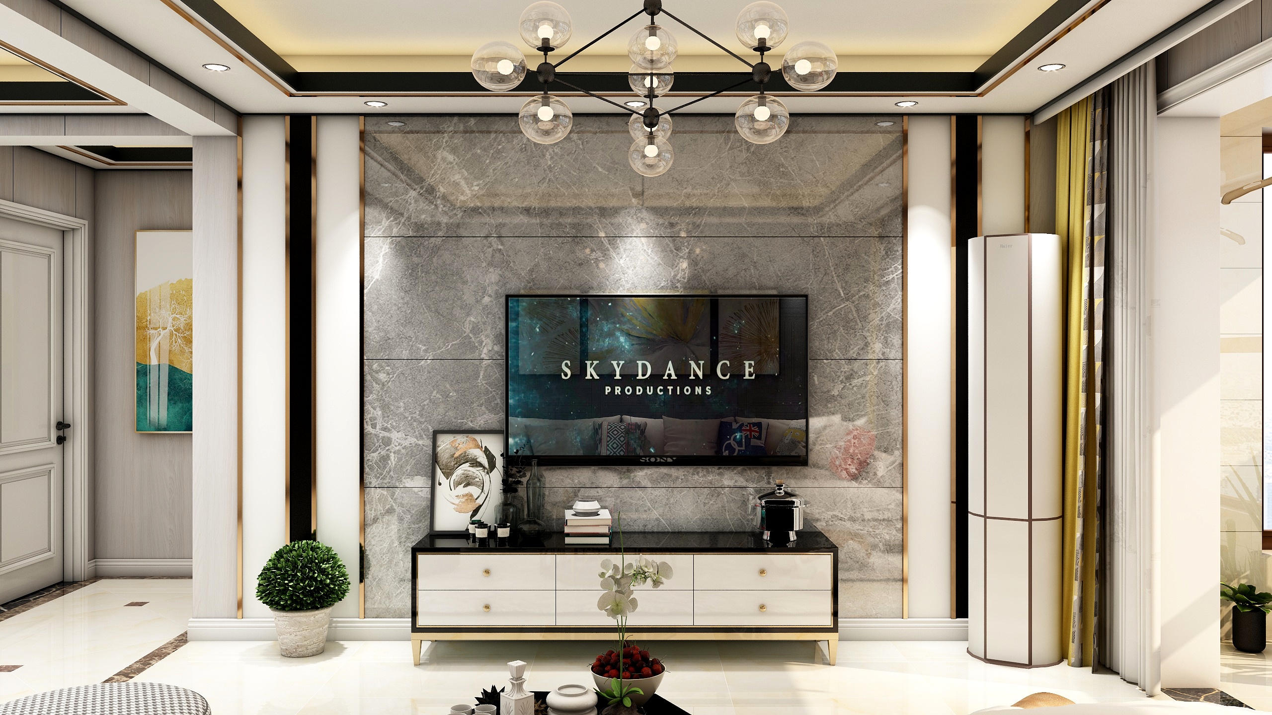 星空设计500一套-115㎡现代轻奢3室装修效果图