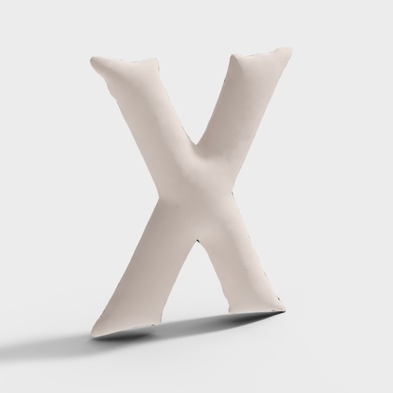 Creative 3D Text X Model in Multiple Colors
