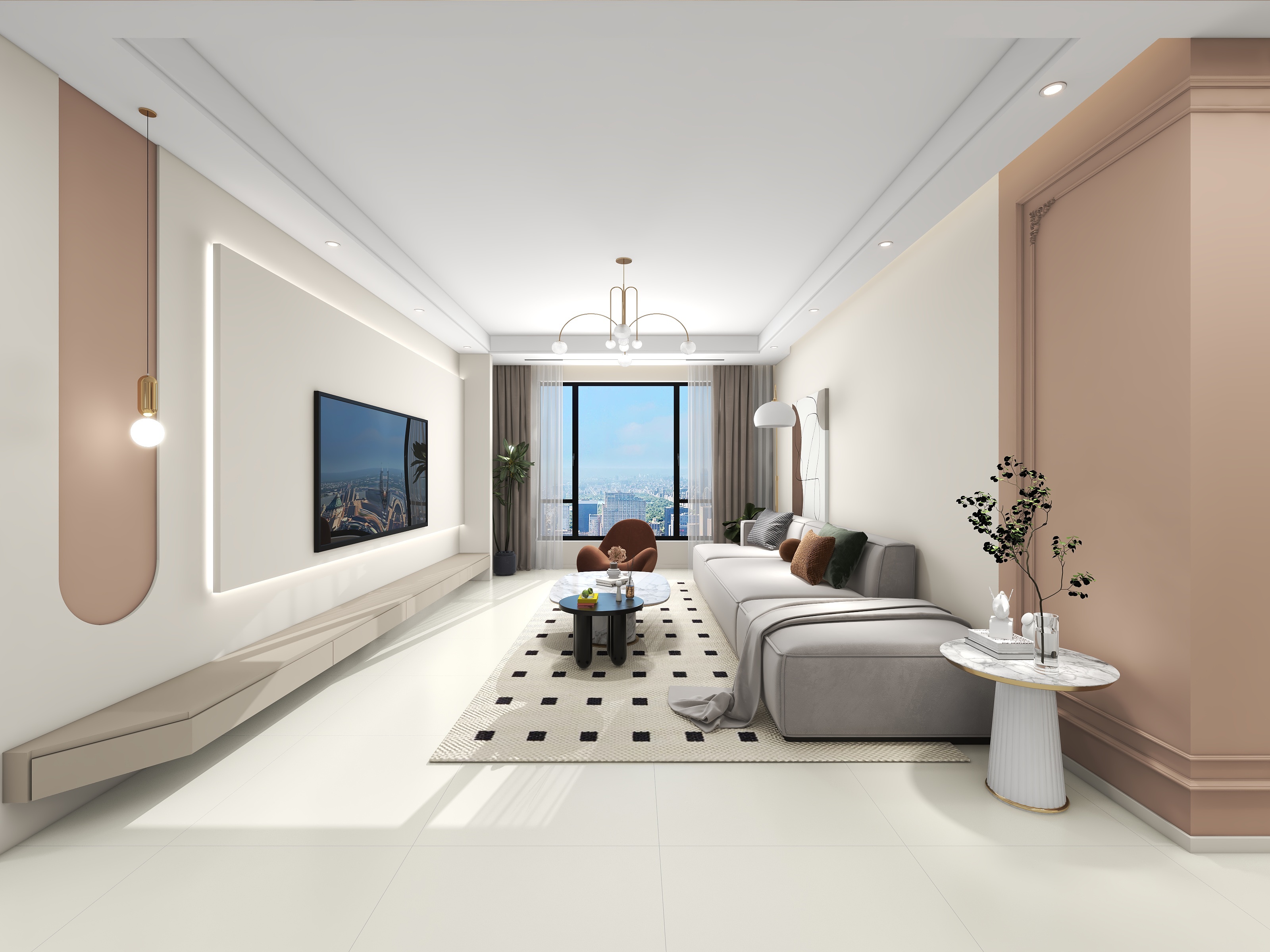 YANGXIAN-富力城5期138-奶油风-装修设计方案