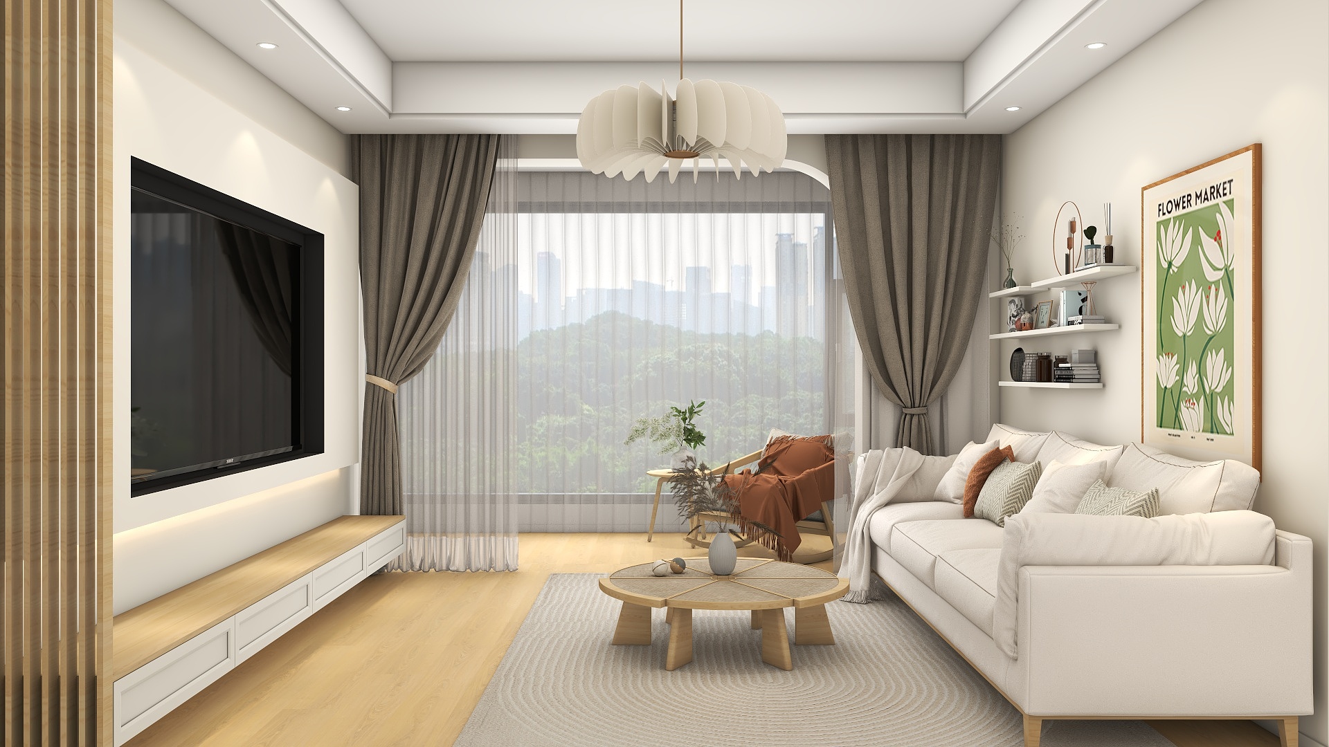 李青越-123方原木奶油四居室装修效果图