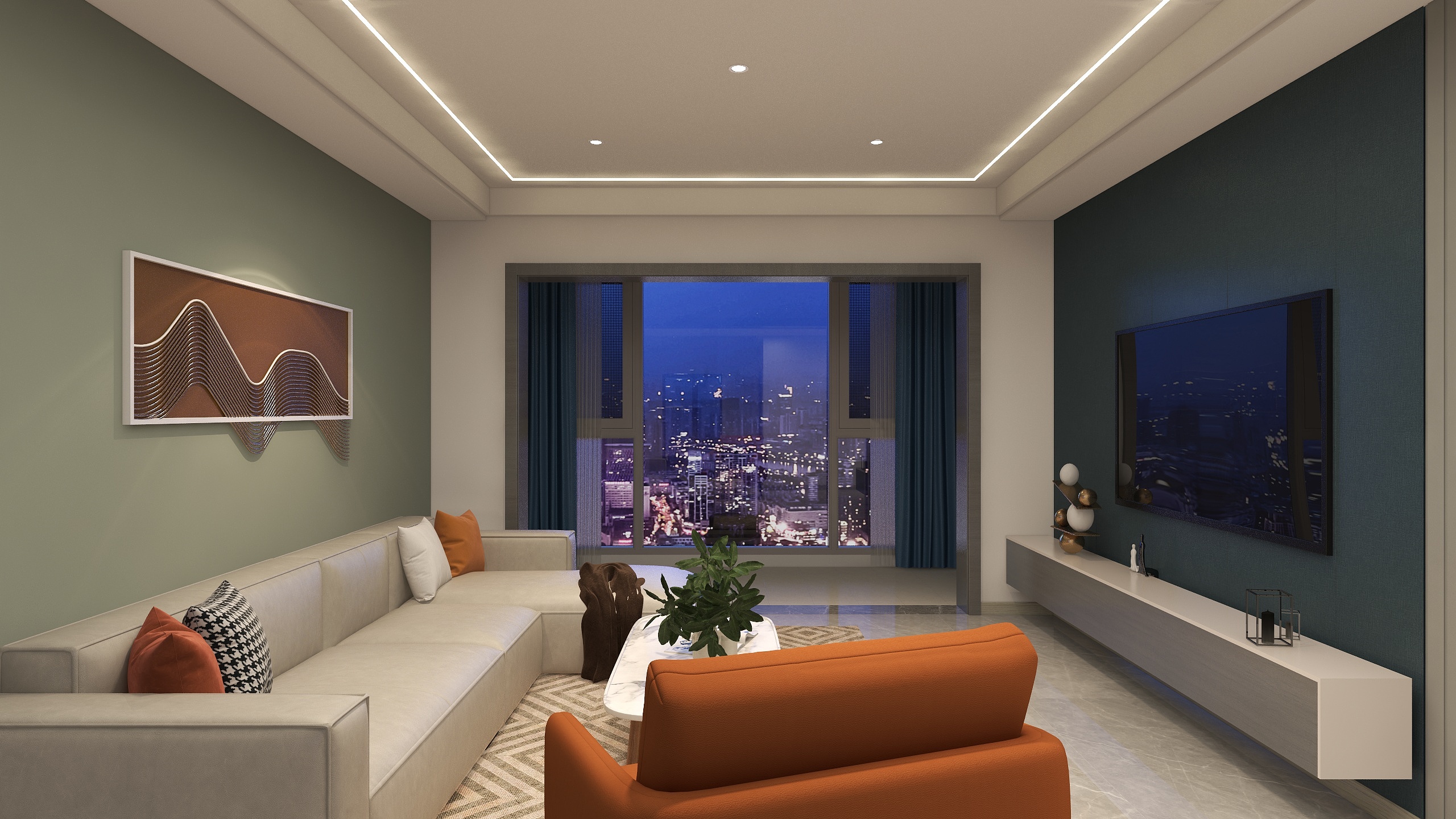 W_王东强-114平三居室现代简约-装修设计方案