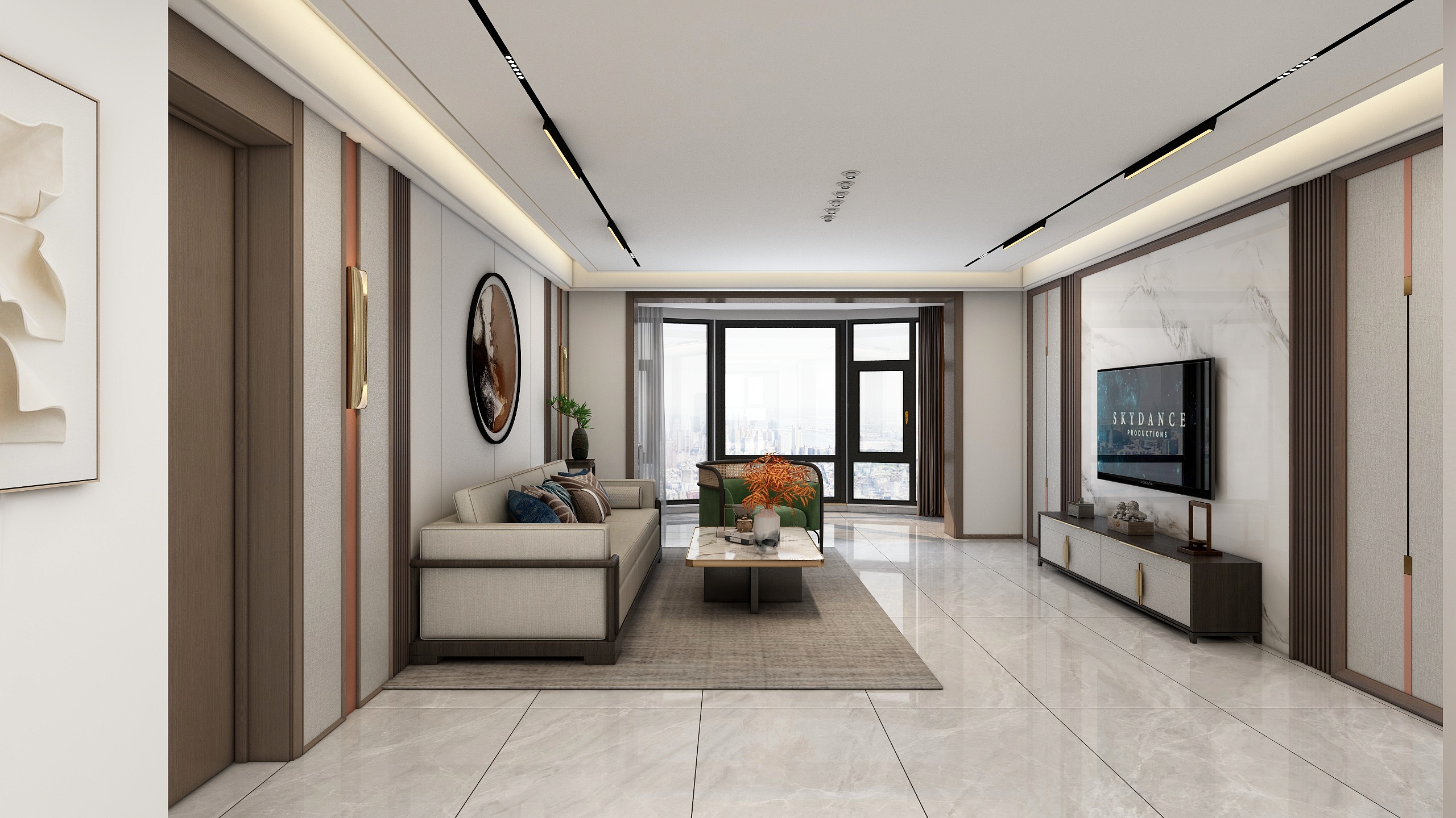 酒泉雅枫装饰设计总监一薛军-濠汇明珠13#新中式-无主灯-装修设计方案