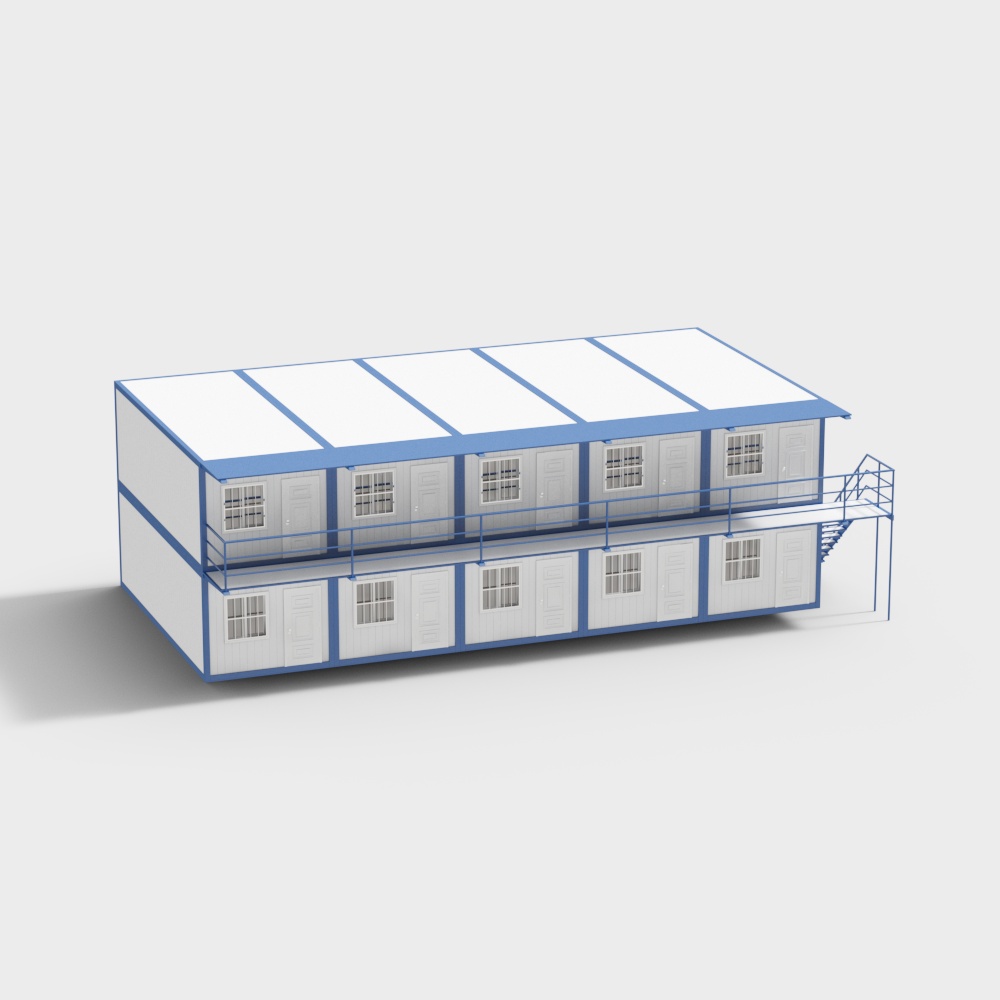 现代工程场地活动板房3D模型