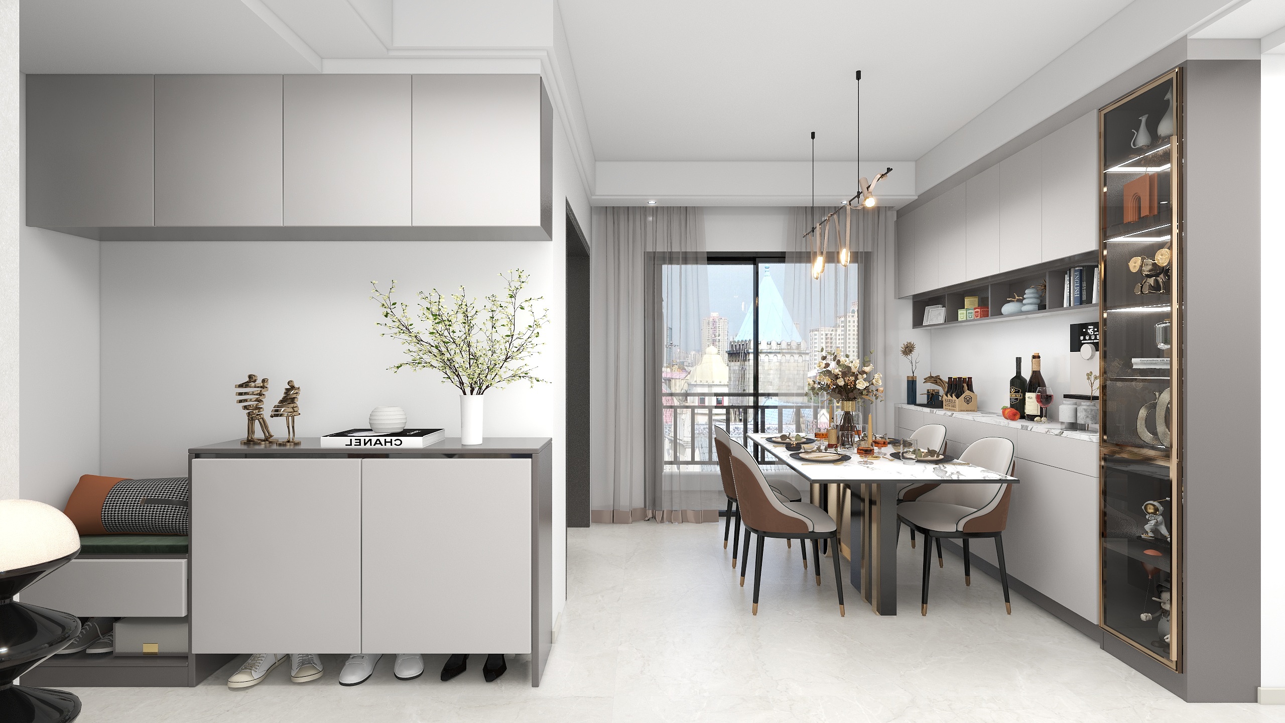 谭设计13822406351-天睿3栋1401梁总-客餐厅-装修设计方案