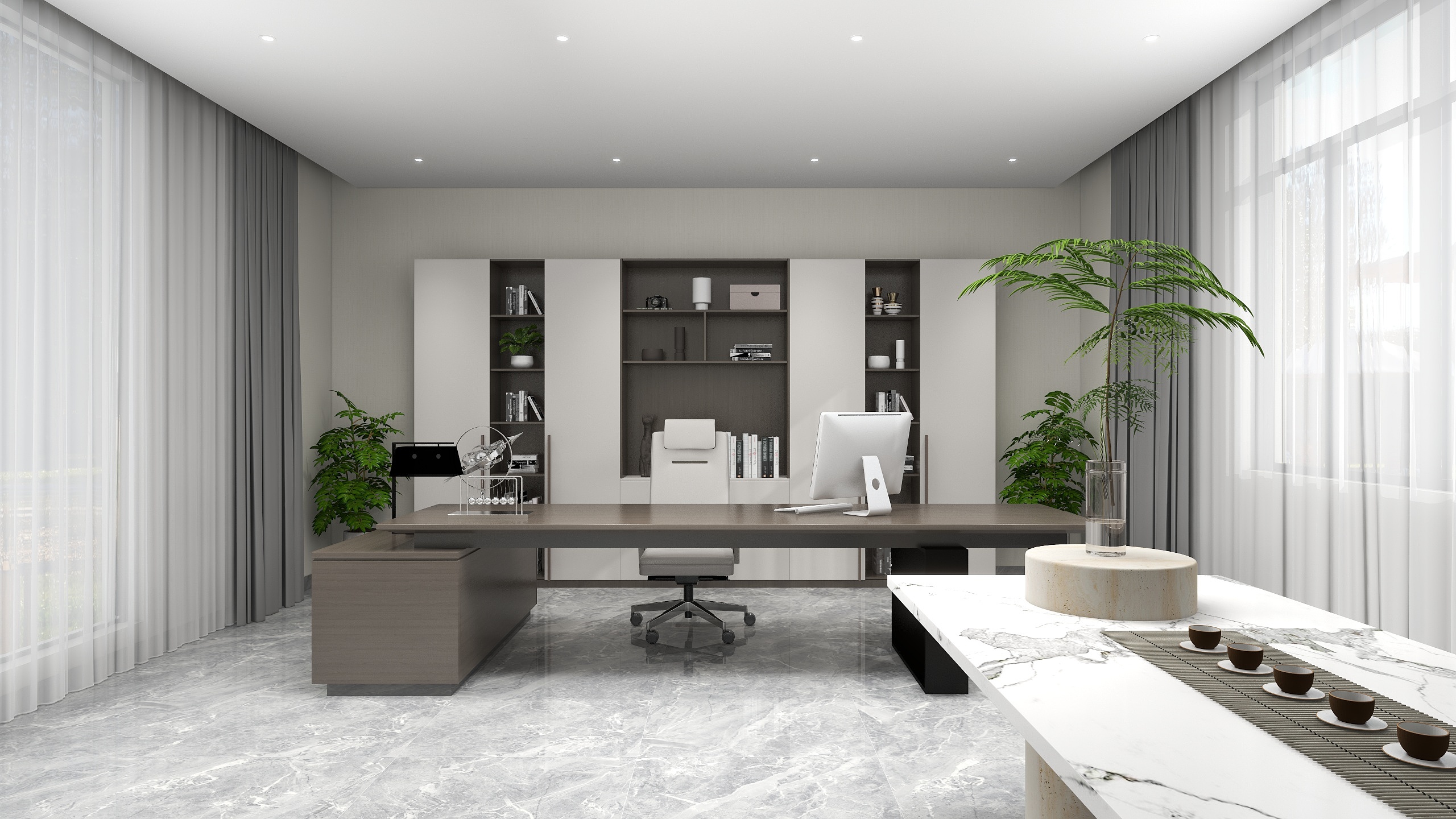 万吉宇-洪波智能家居 董事长办公室-装修设计方案