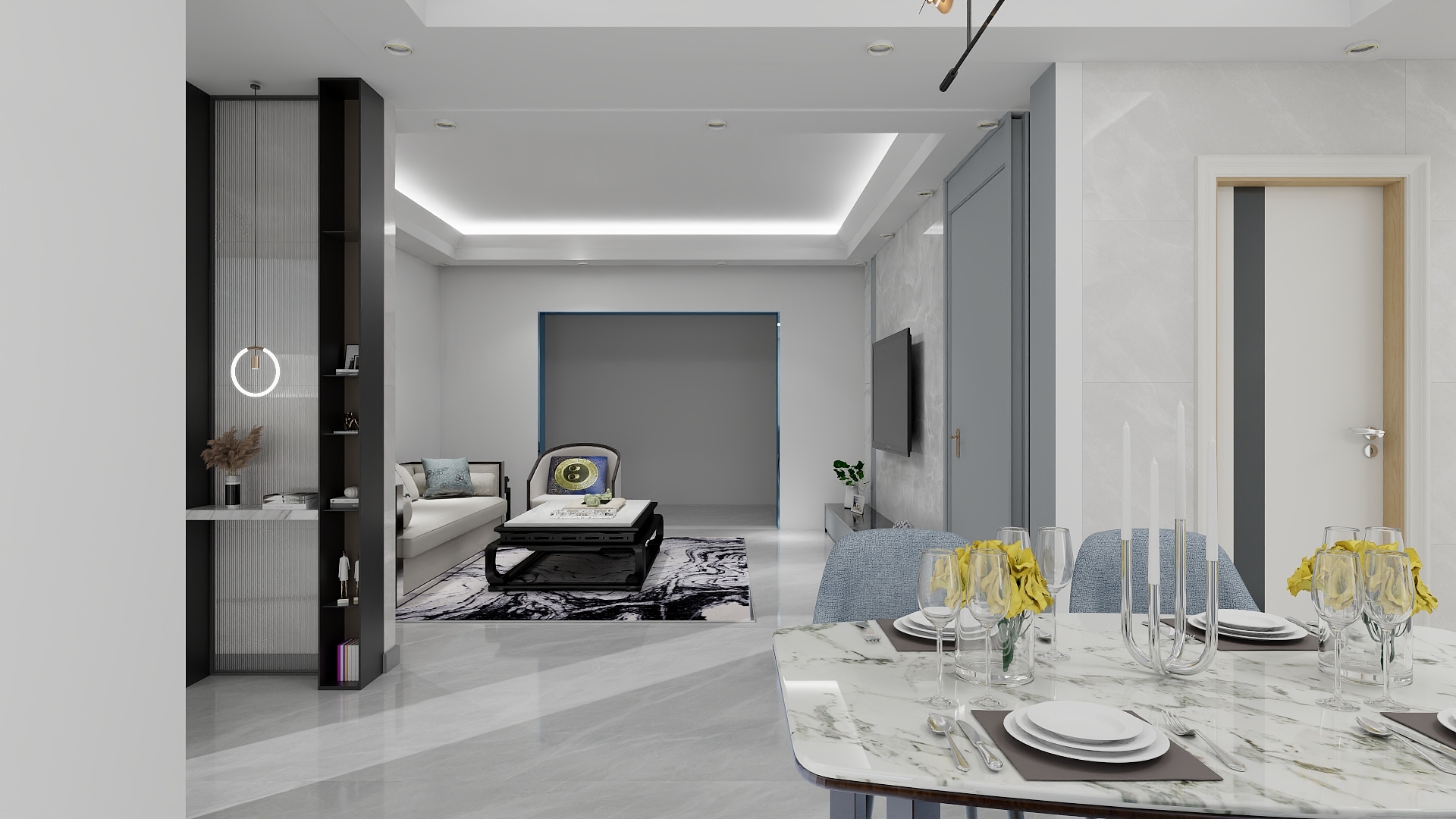 那边的云-东冠逸家125㎡3室装修效果图