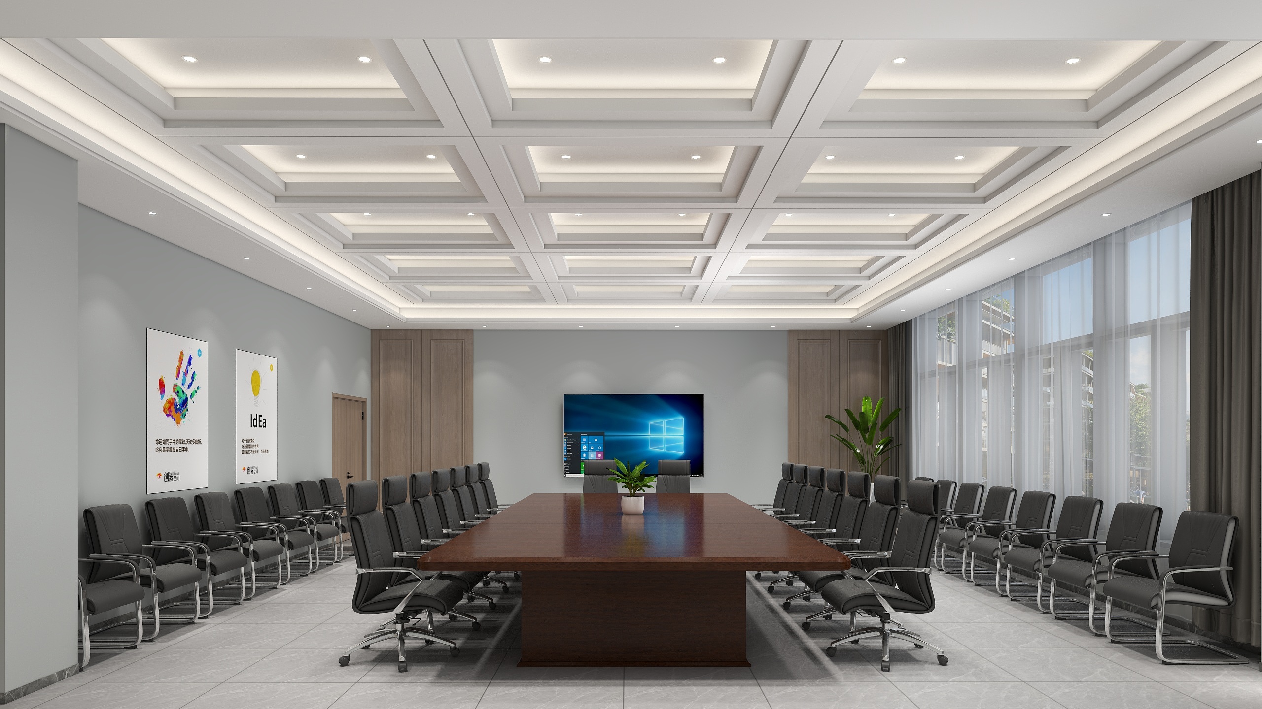 66章鱼小丸子-93m²大会议室-装修设计方案