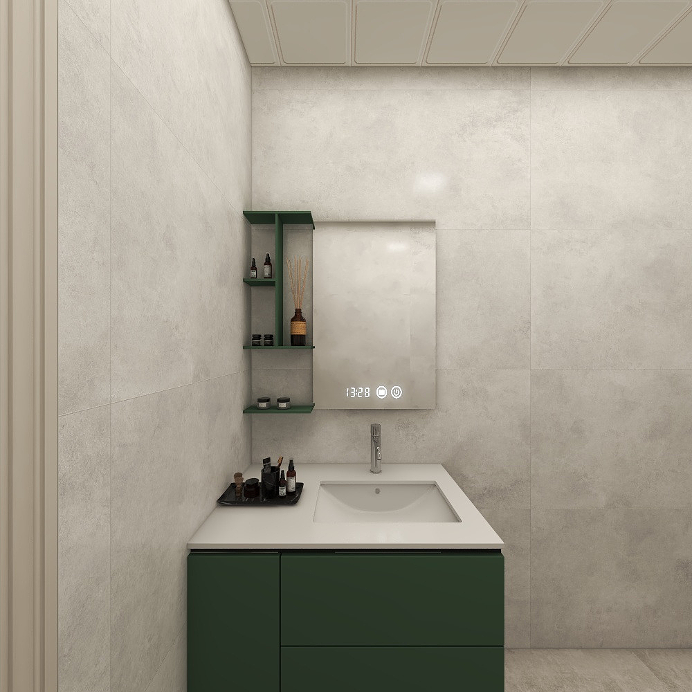 壹诺设计工作室-114㎡4室-现代简约 一层卫生间装修效果图第3张