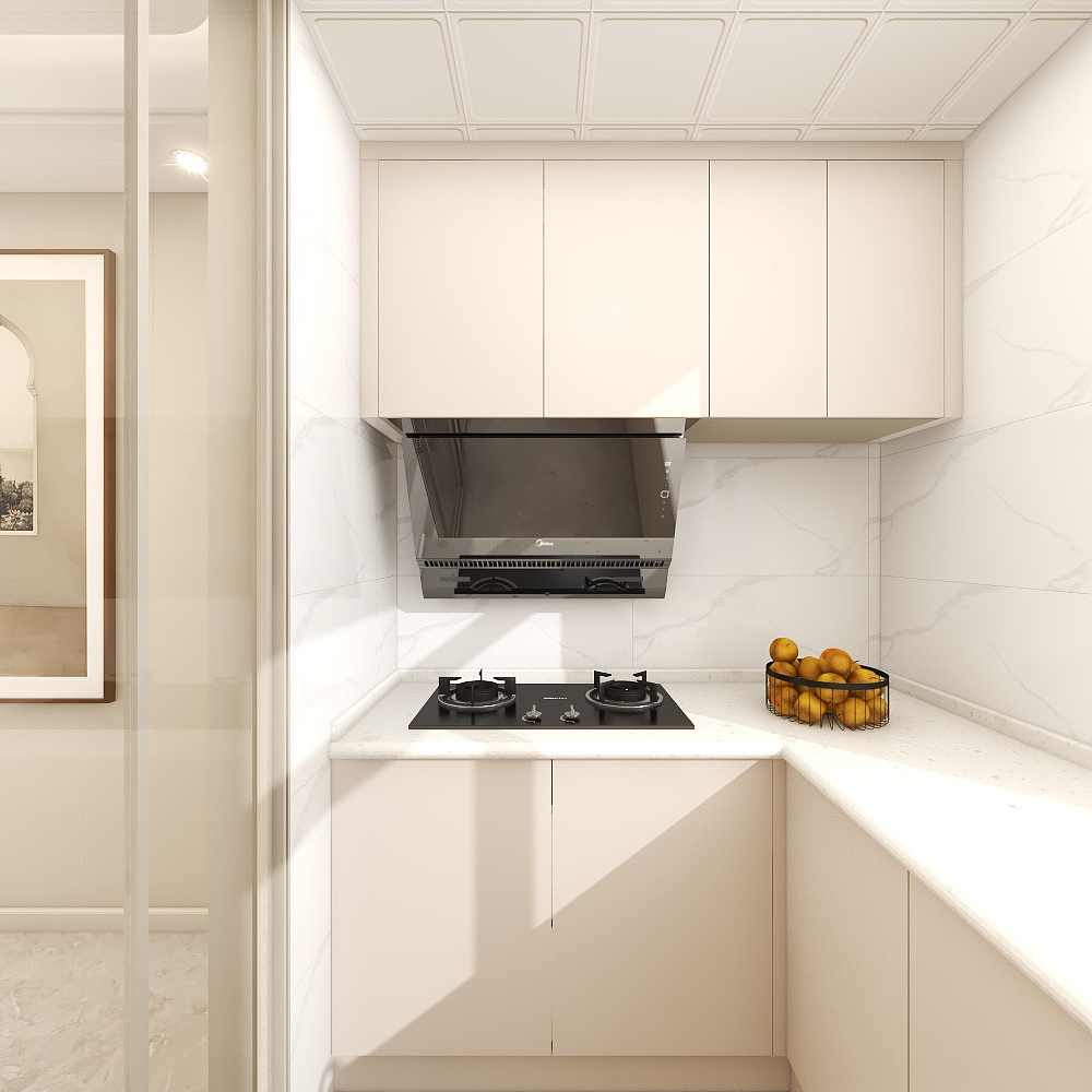 壹诺设计工作室-114㎡4室-现代简约 一层厨房装修效果图第3张