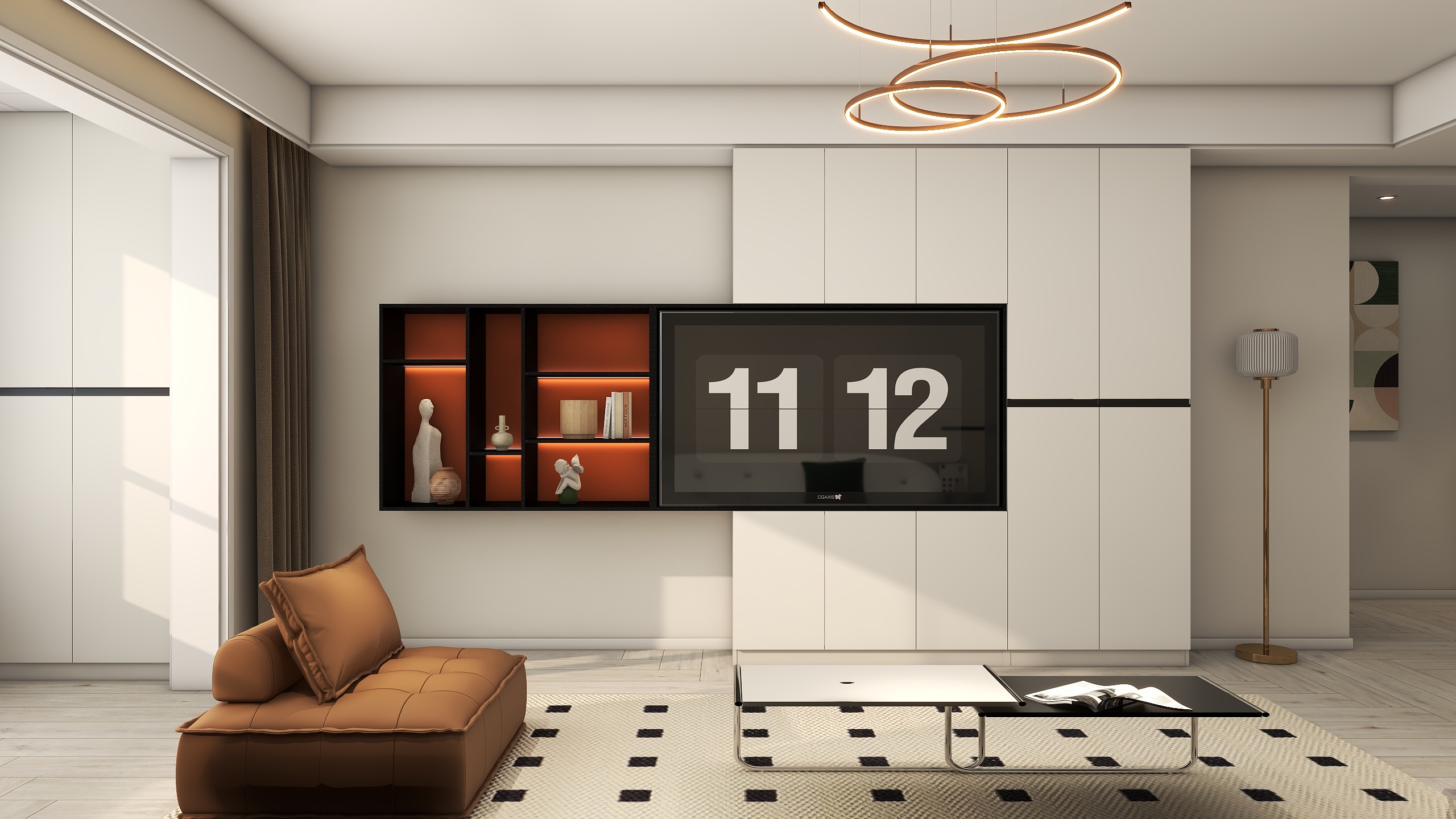 ZH设计yy-简 惬意舒适的3室 灰+咖-装修设计方案