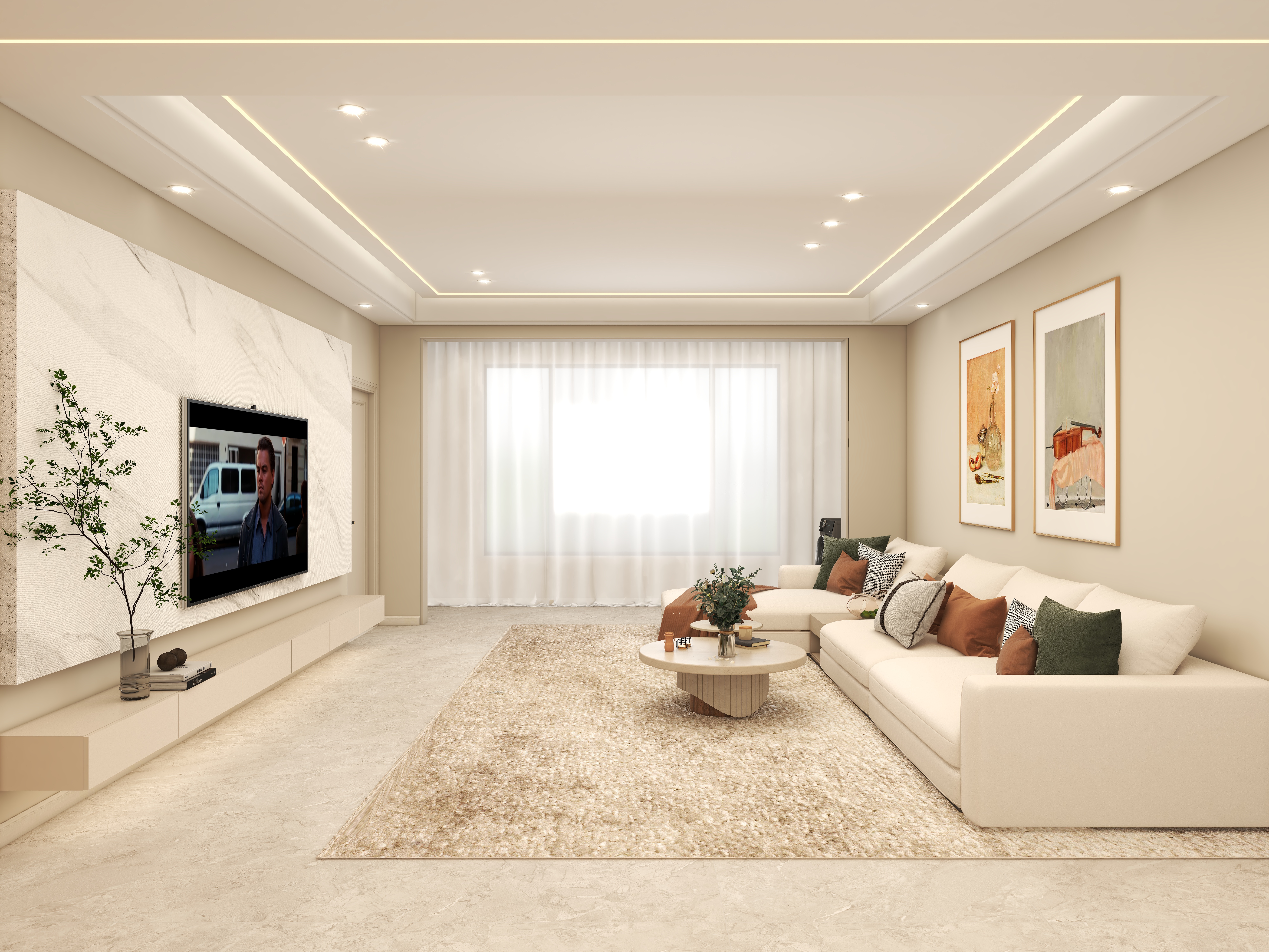 壹诺设计工作室-138㎡4室-奶油风装修效果图