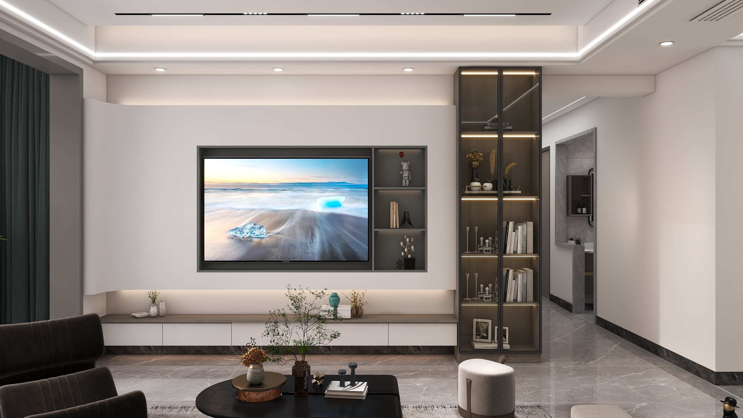 驿述装饰谢工-130平方米简约时尚-装修设计方案