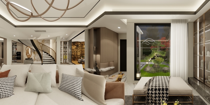 七月飞羊-浙江四季和鸣黑色线条-装修设计方案