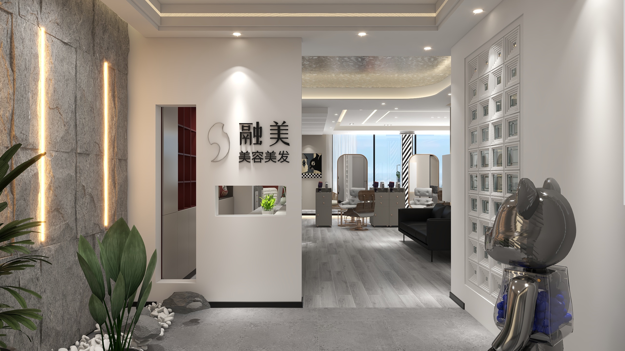 罗威锋-零度美发店  110㎡-装修设计方案