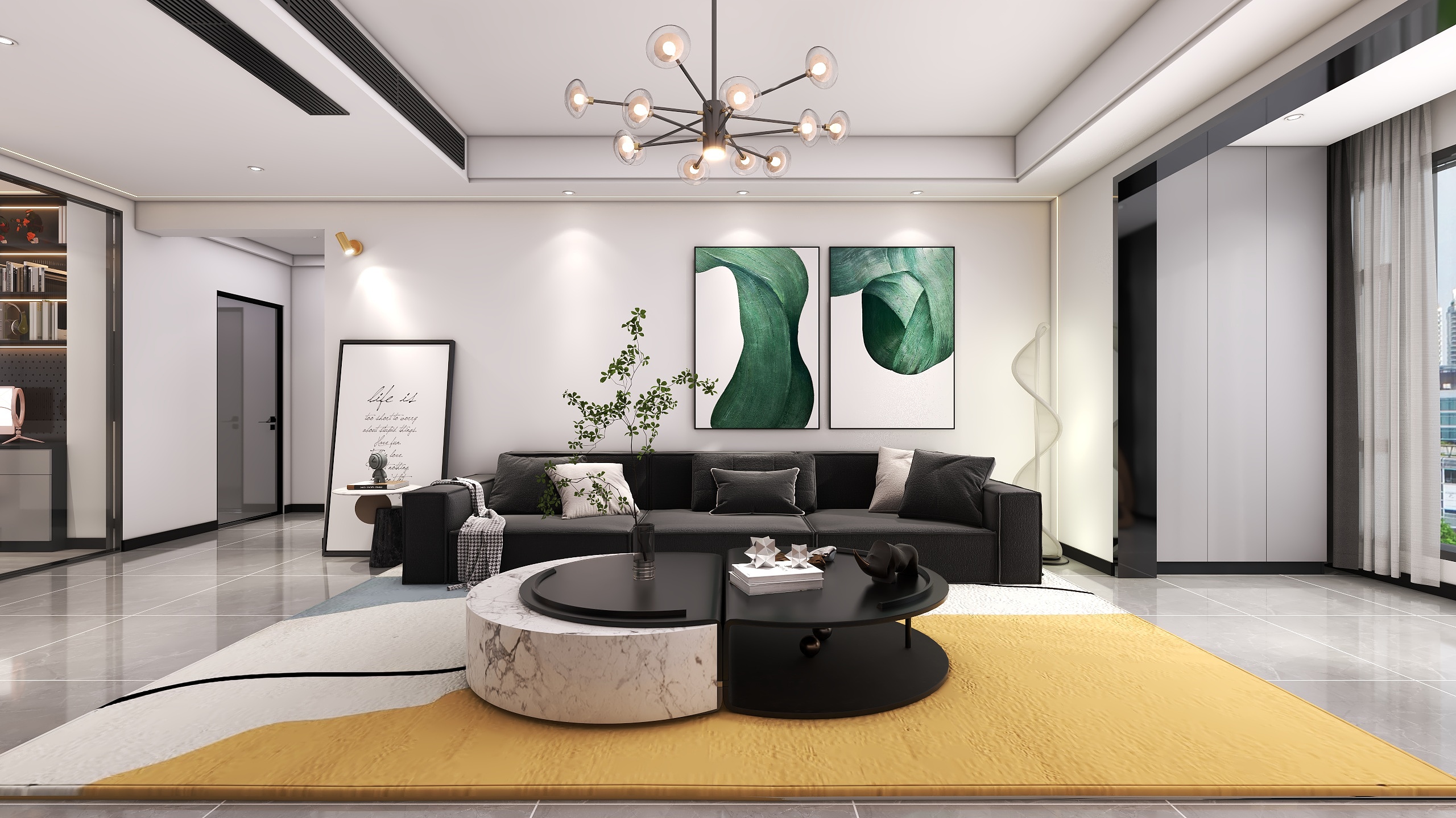 成爽-福建福清中联城（166平方现代简约四居室）装修效果图