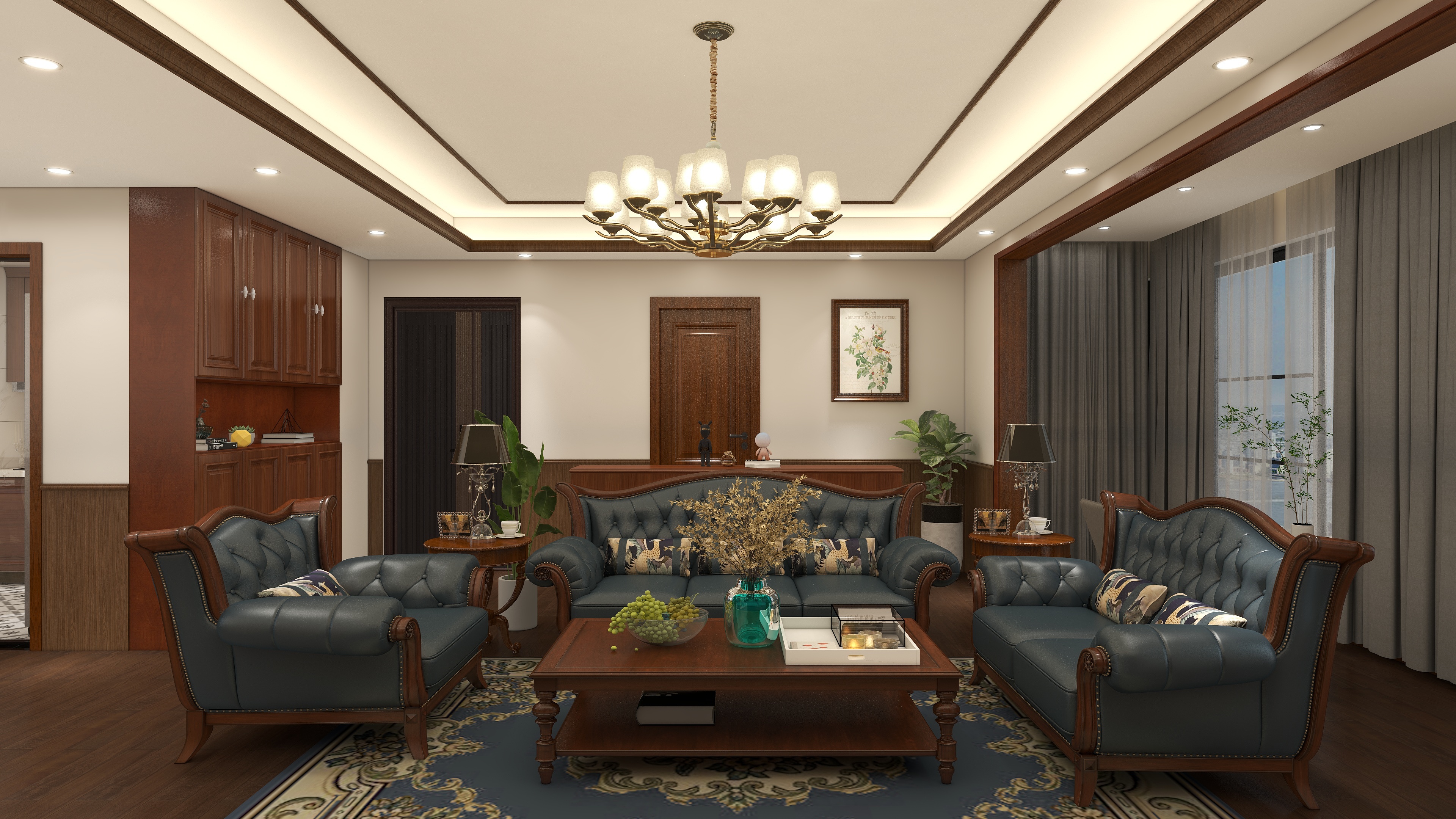 四川优瑞德装饰设计工作室-美式风格-125㎡装修效果图