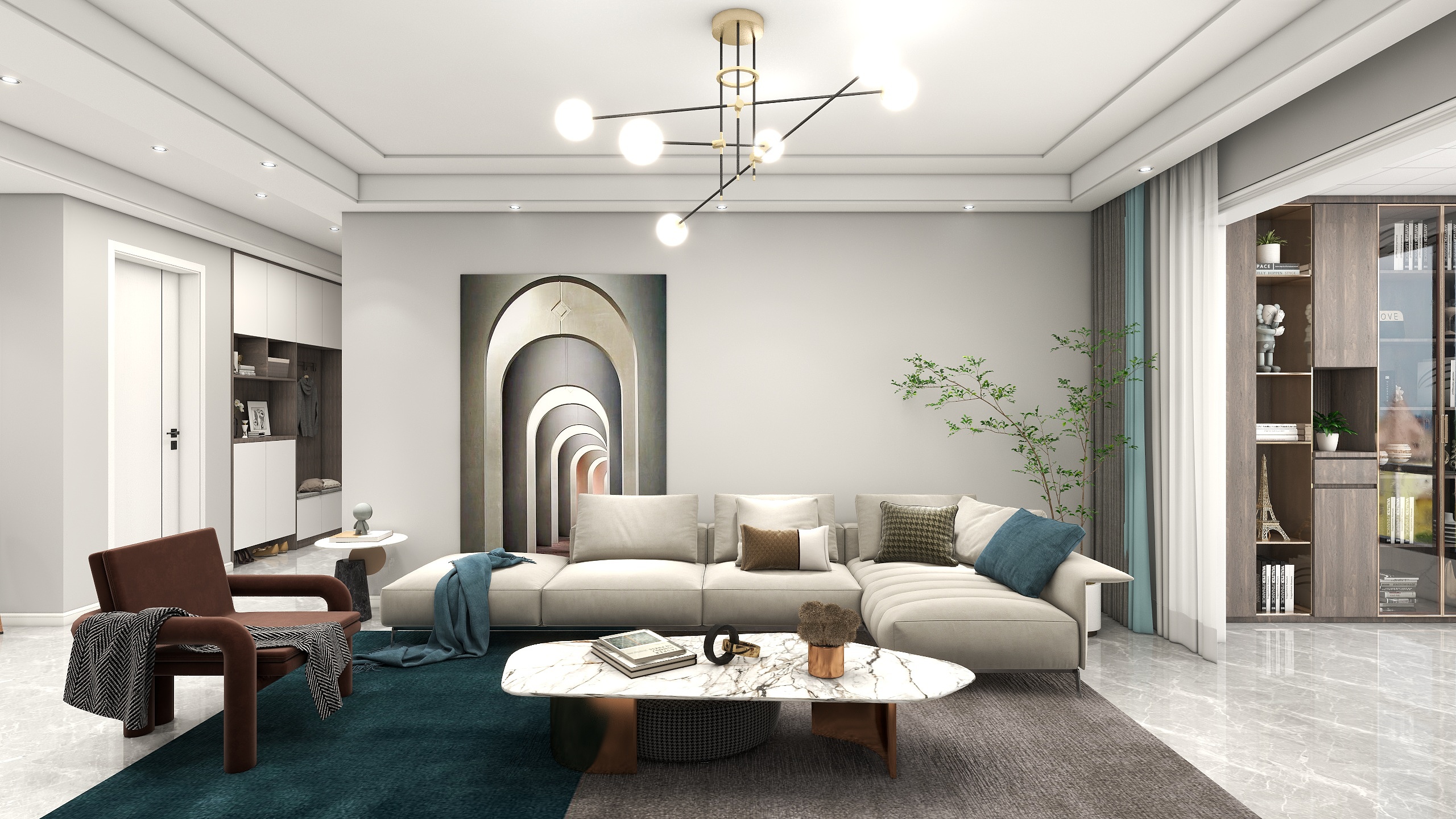 背影fdCH-华洋天玺样板间（现代）-装修设计方案