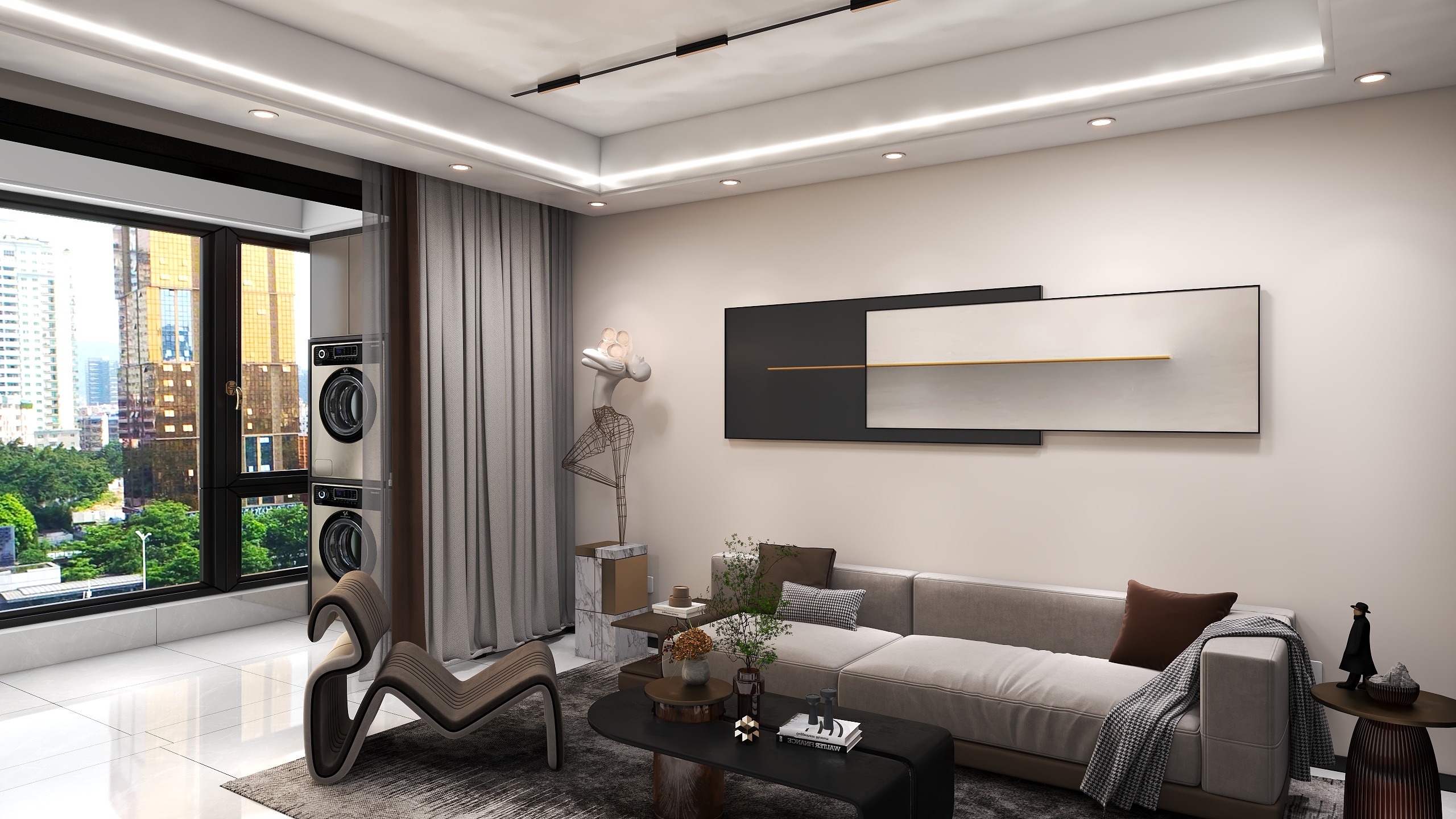 新若水装饰-红星嘉苑现代简约97㎡2室-装修设计方案