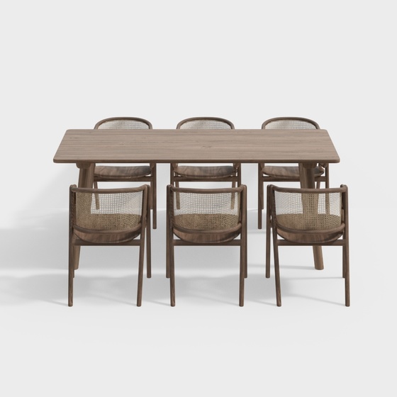 Wabi-sabi style dining table and chair set