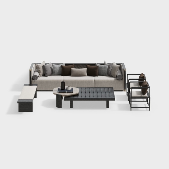 Neo-Chinese Sofa Coffee Table Set