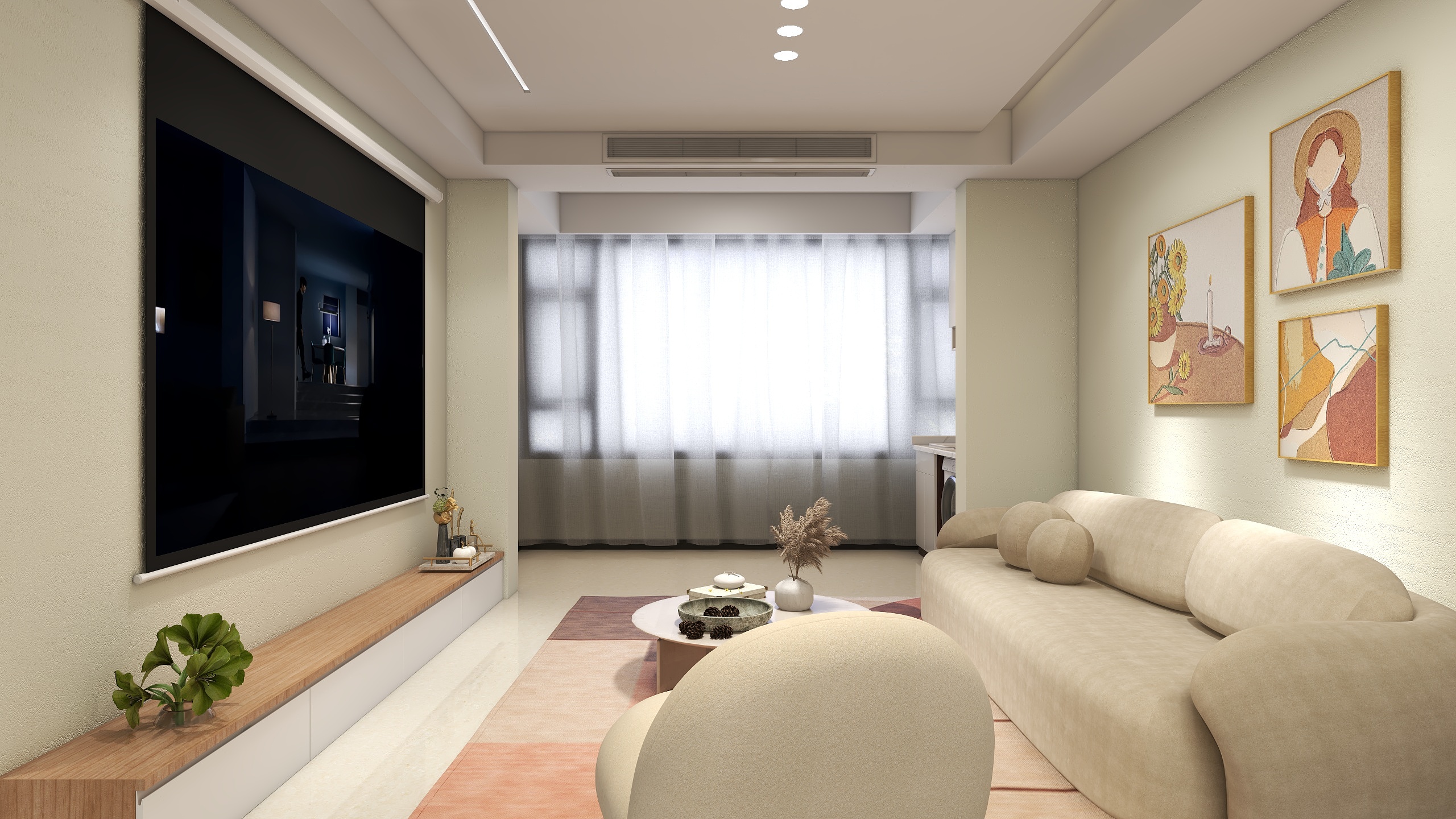 小北很会画饼-景华城91㎡-奶油风-装修设计方案