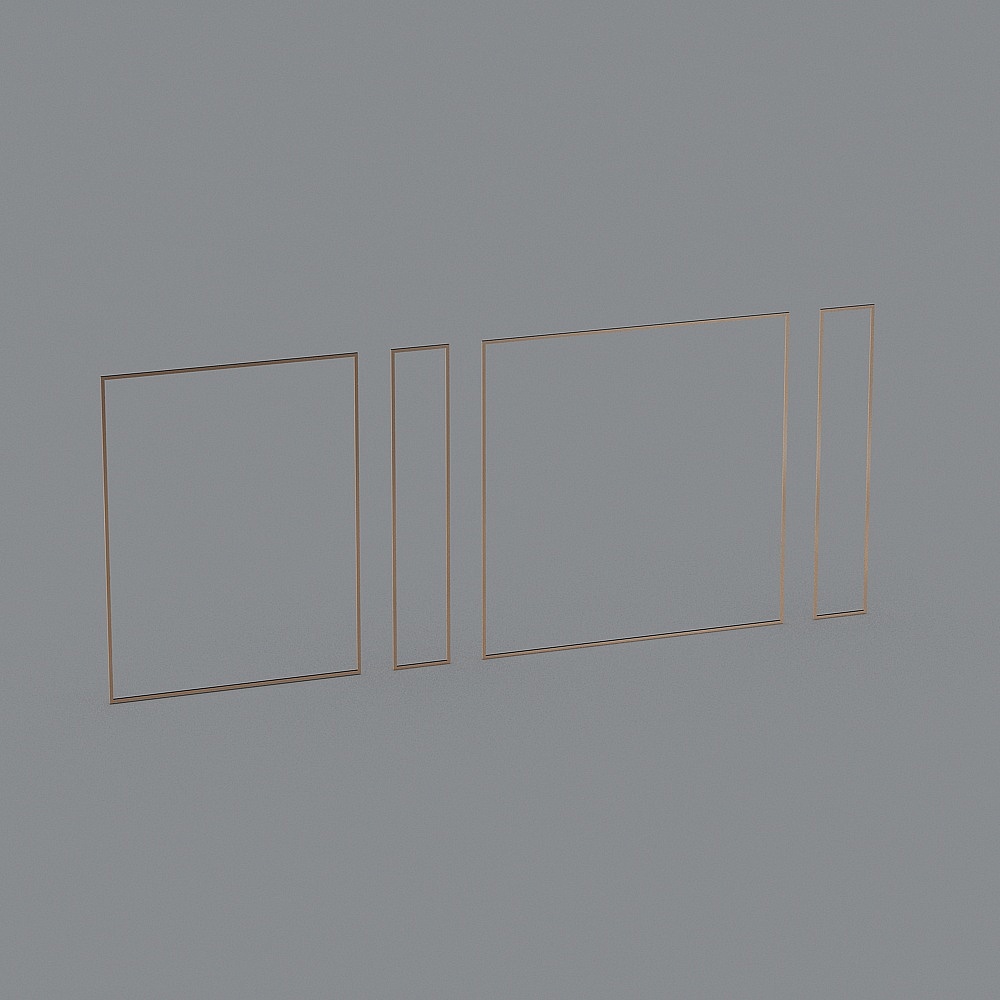 沙发背景线条3D模型
