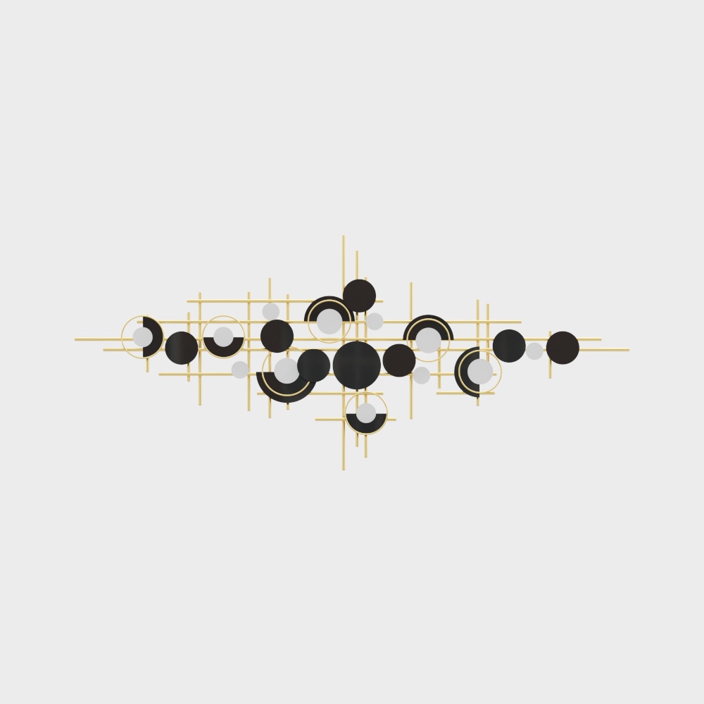 Modern Abstract Metal Wall Decor with Geometric Overlapping Design
