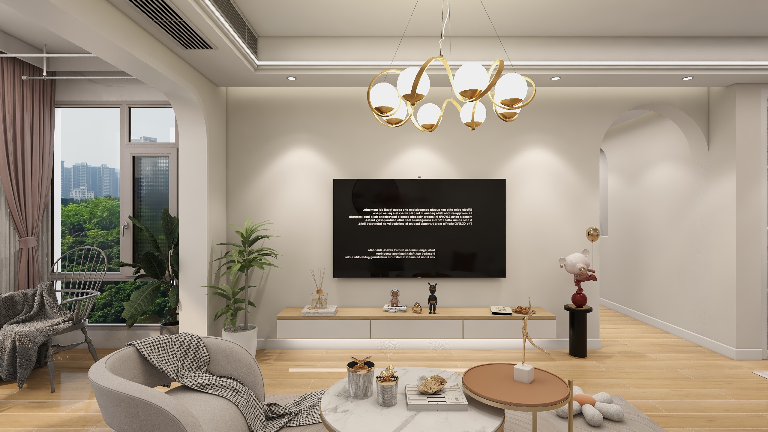 沫凡设计_周生-奶油风-113㎡4房2厅2卫-装修设计方案